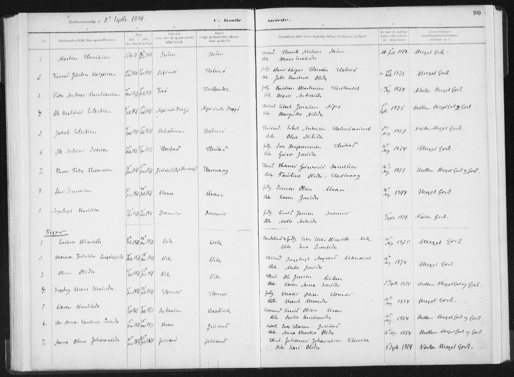 Ministerialprotokoller, klokkerbøker og fødselsregistre - Nord-Trøndelag, AV/SAT-A-1458/771/L0597: Parish register (official) no. 771A04, 1885-1910, p. 90