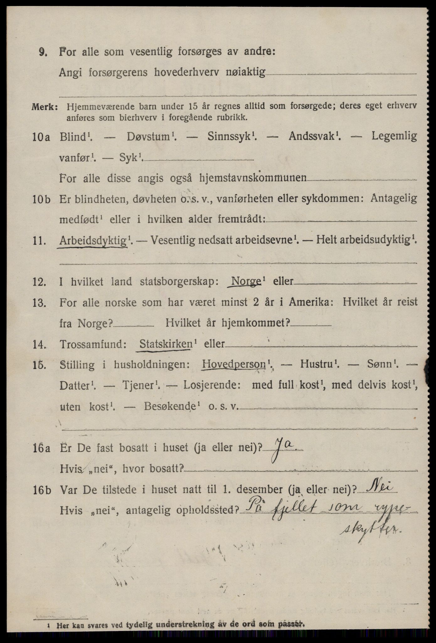 SAT, 1920 census for Rindal, 1920, p. 3531