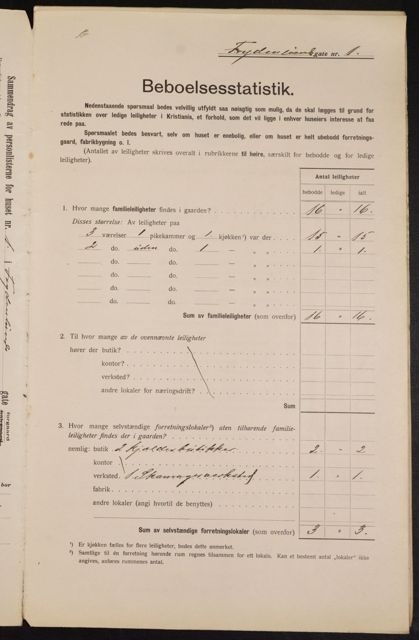 OBA, Municipal Census 1913 for Kristiania, 1913, p. 28087