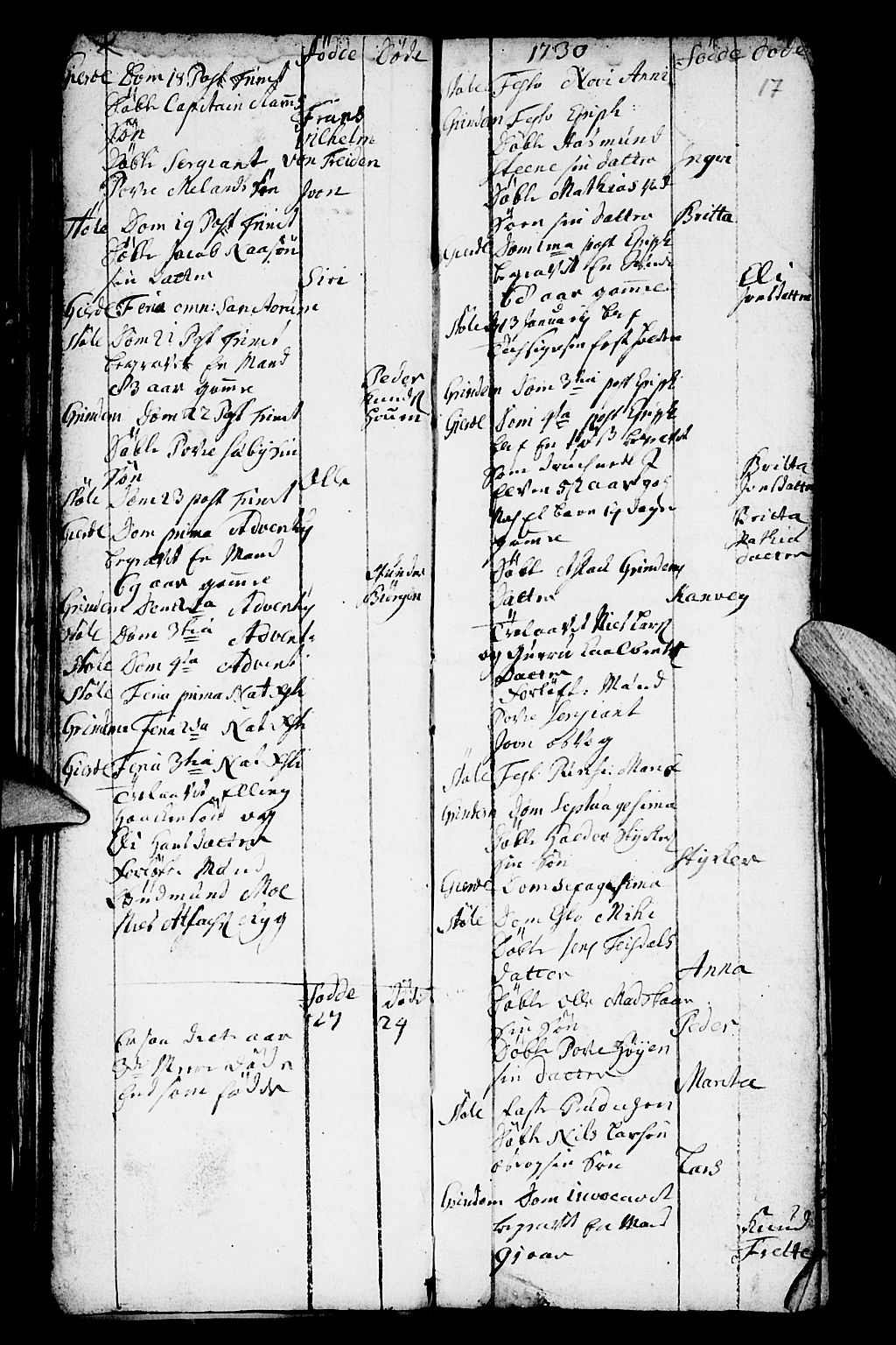 Etne sokneprestembete, SAB/A-75001/H/Haa: Parish register (official) no. A 2, 1725-1755, p. 17