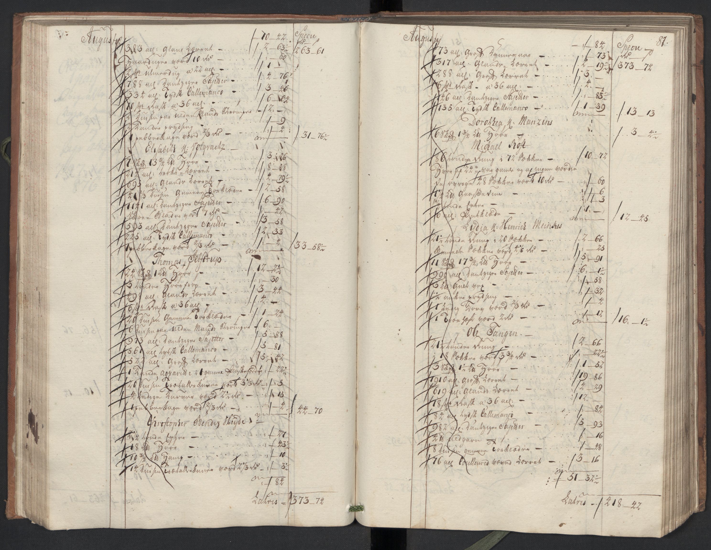 Generaltollkammeret, tollregnskaper, RA/EA-5490/R33/L0047/0001: Tollregnskaper Trondheim A / Inngående hovedtollbok, 1756, p. 80b-81a