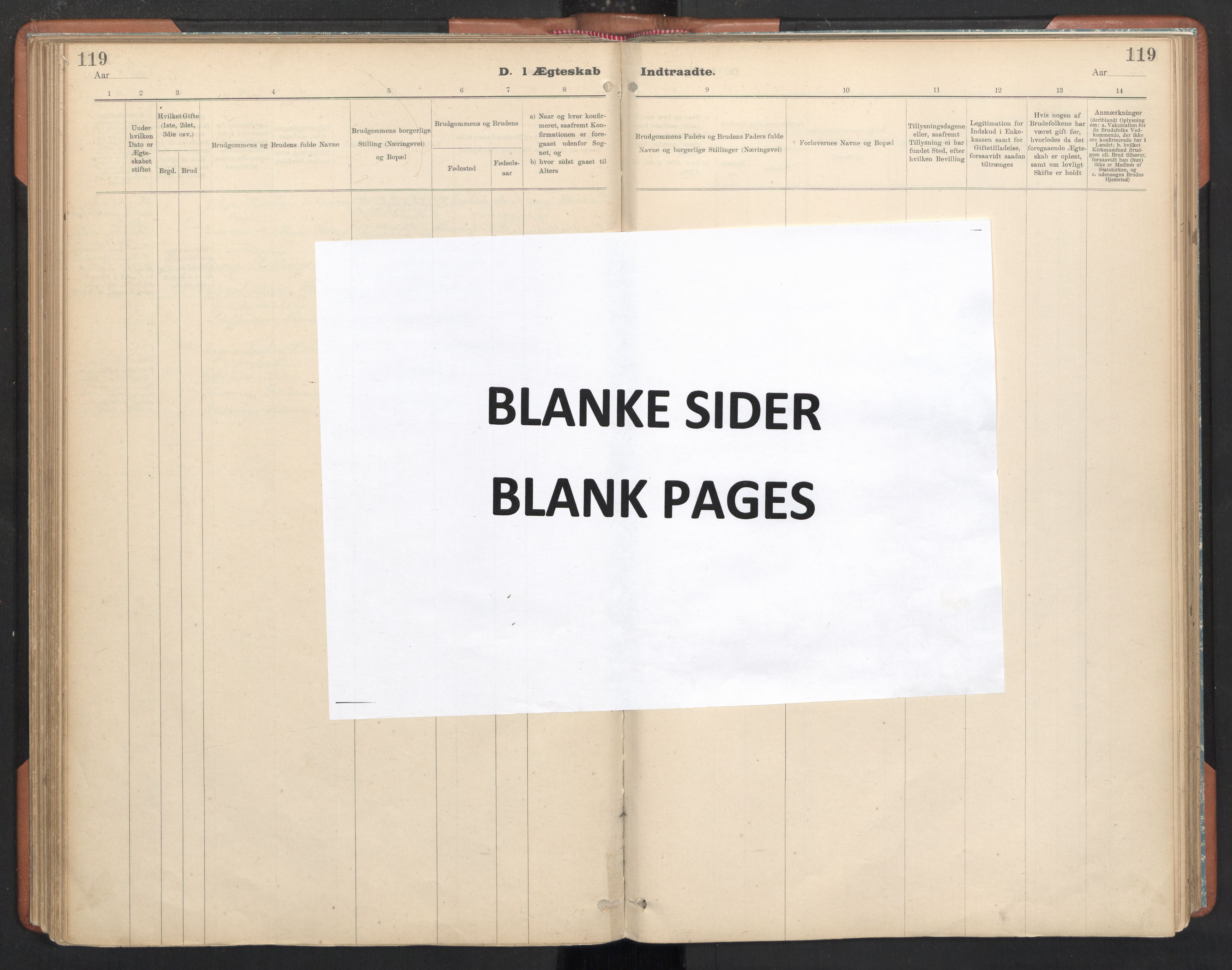 Ministerialprotokoller, klokkerbøker og fødselsregistre - Sør-Trøndelag, AV/SAT-A-1456/605/L0244: Parish register (official) no. 605A06, 1908-1954, p. 119