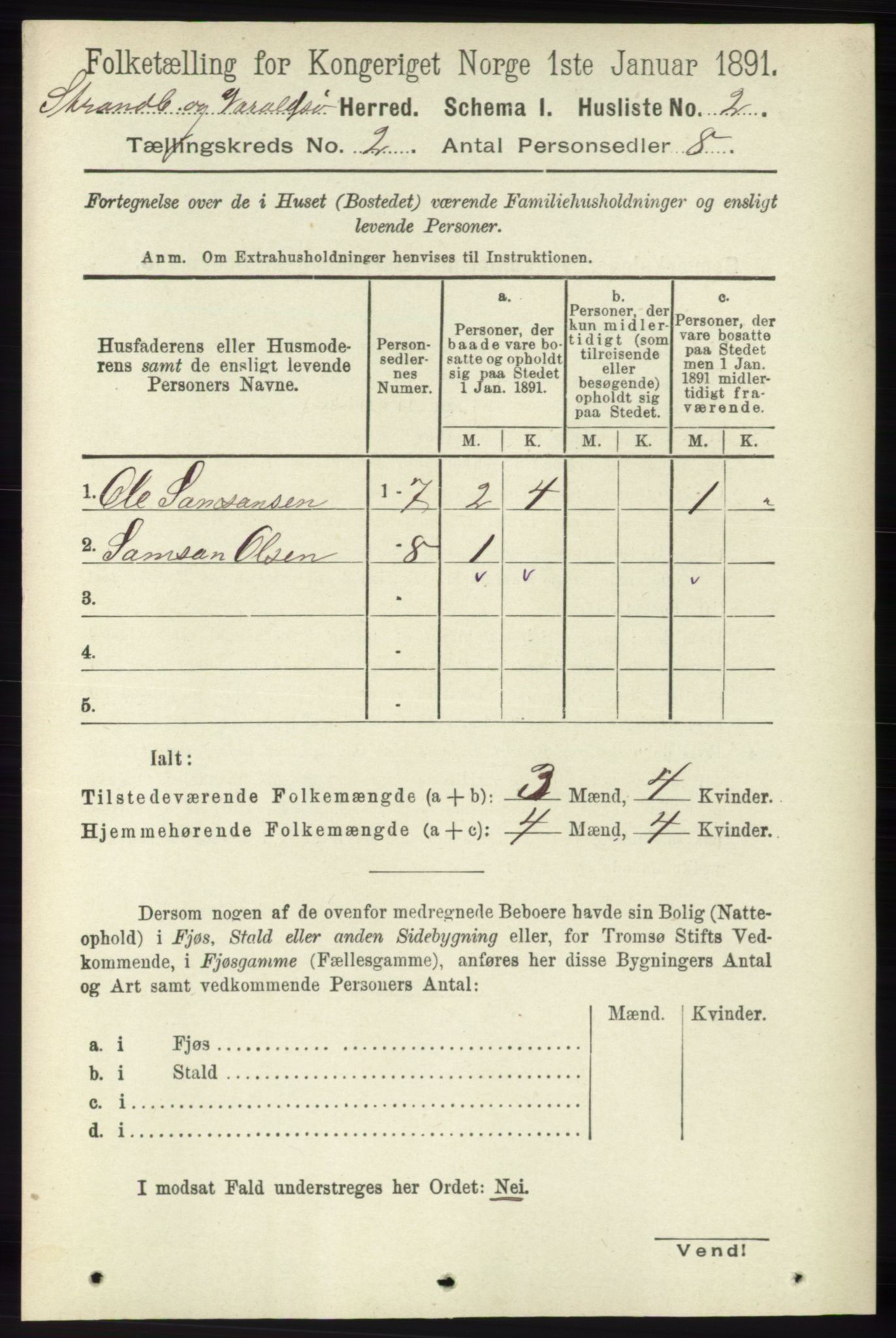 RA, 1891 census for 1226 Strandebarm og Varaldsøy, 1891, p. 510