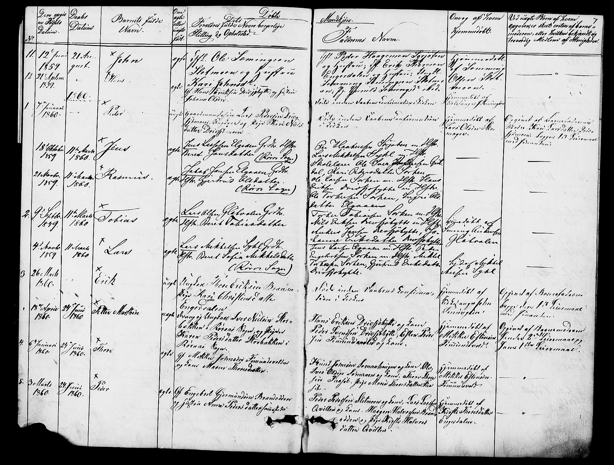Rendalen prestekontor, SAH/PREST-054/H/Ha/Hab/L0002: Parish register (copy) no. 2, 1858-1880, p. 7