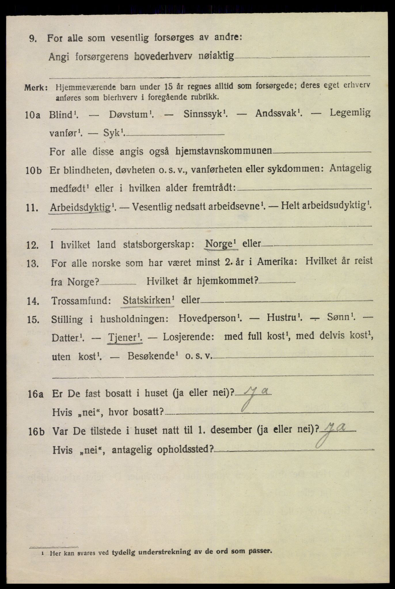 SAK, 1920 census for Stokken, 1920, p. 1961