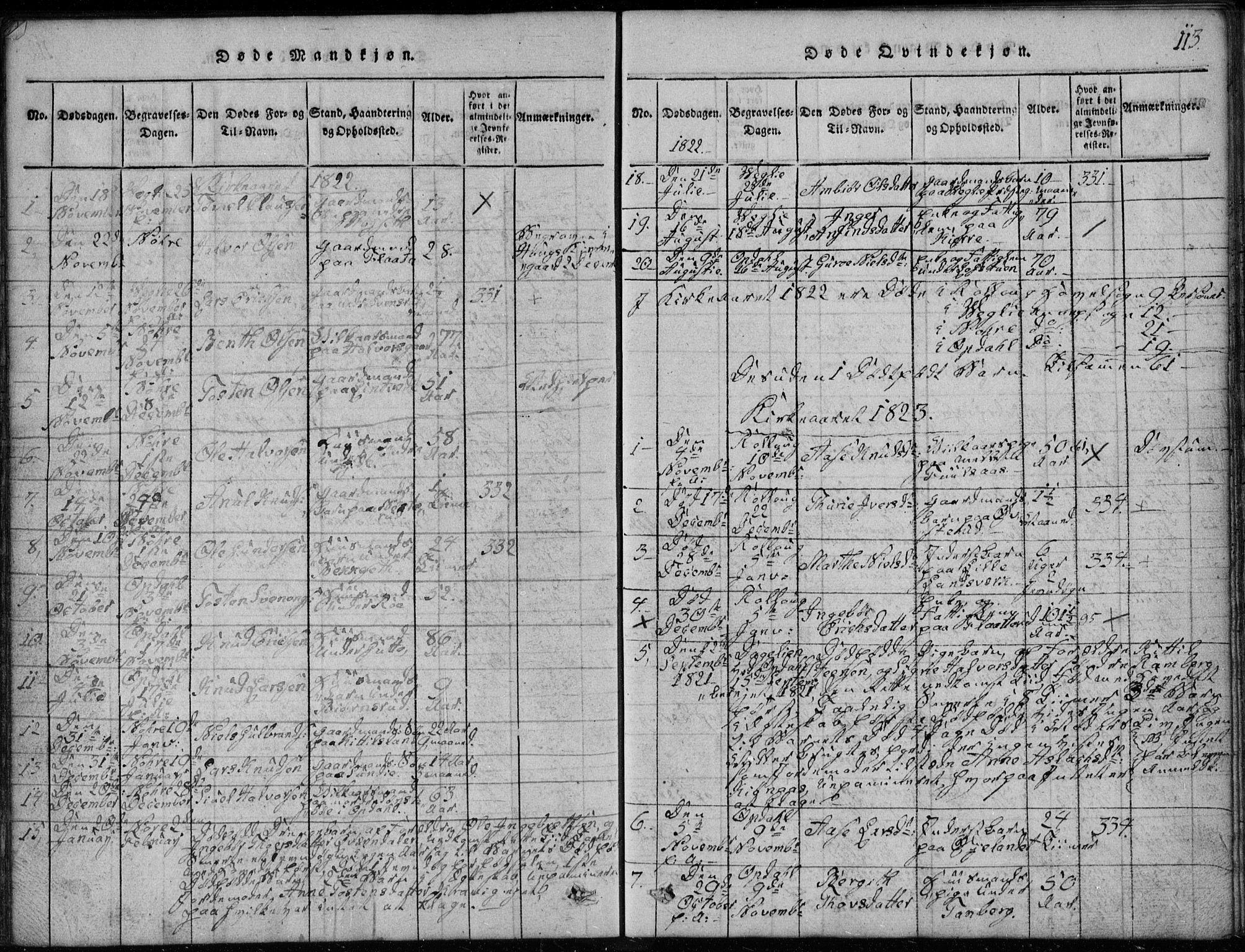 Rollag kirkebøker, AV/SAKO-A-240/G/Ga/L0001: Parish register (copy) no. I 1, 1814-1831, p. 113