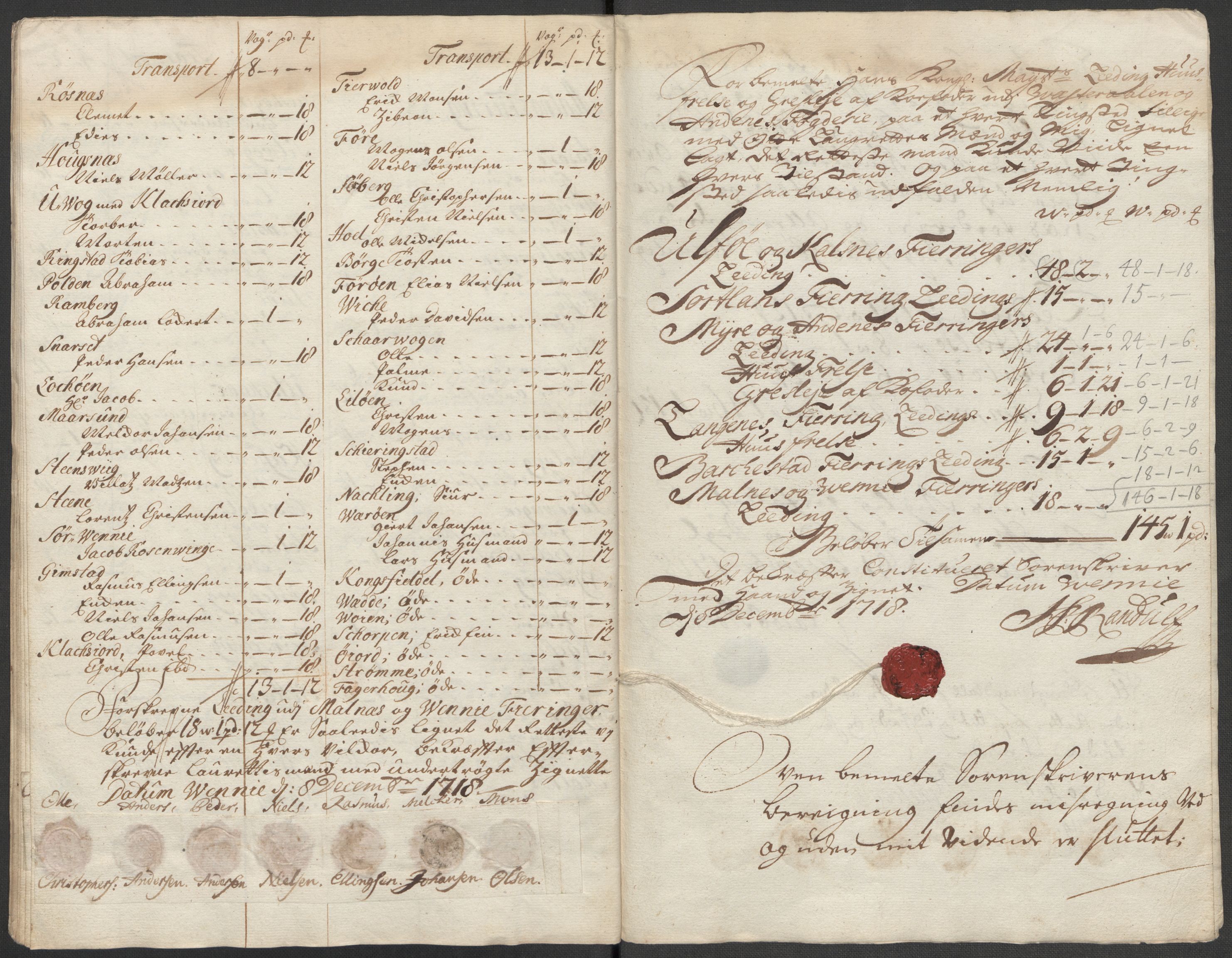 Rentekammeret inntil 1814, Reviderte regnskaper, Fogderegnskap, AV/RA-EA-4092/R67/L4684: Fogderegnskap Vesterålen, Andenes og Lofoten, 1718, p. 222