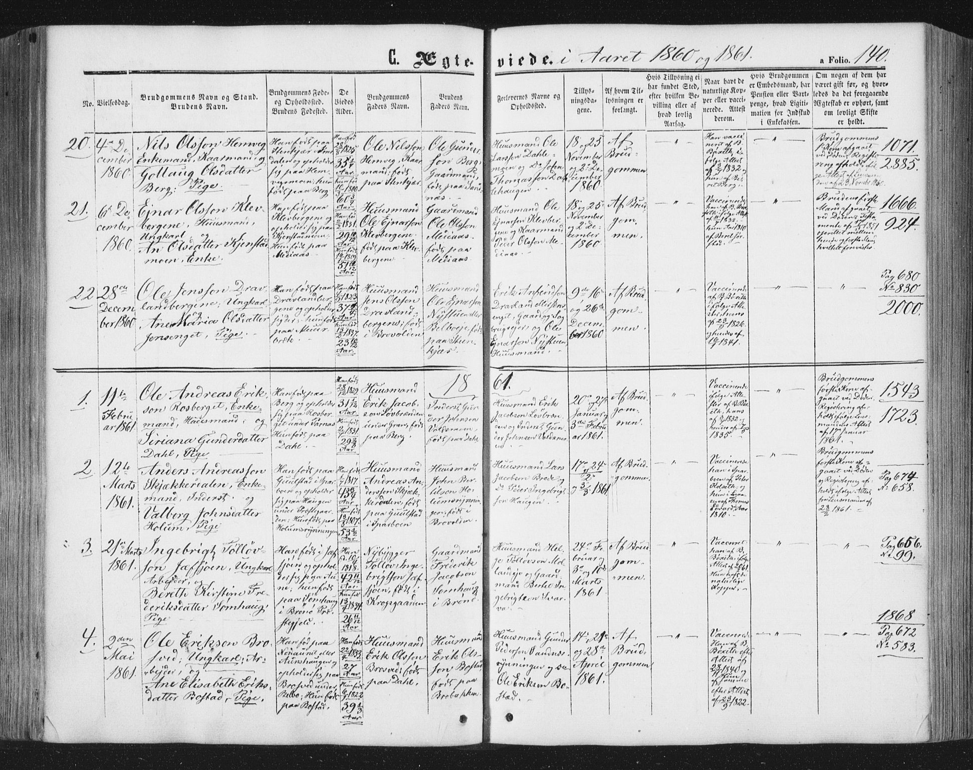 Ministerialprotokoller, klokkerbøker og fødselsregistre - Nord-Trøndelag, SAT/A-1458/749/L0472: Parish register (official) no. 749A06, 1857-1873, p. 140