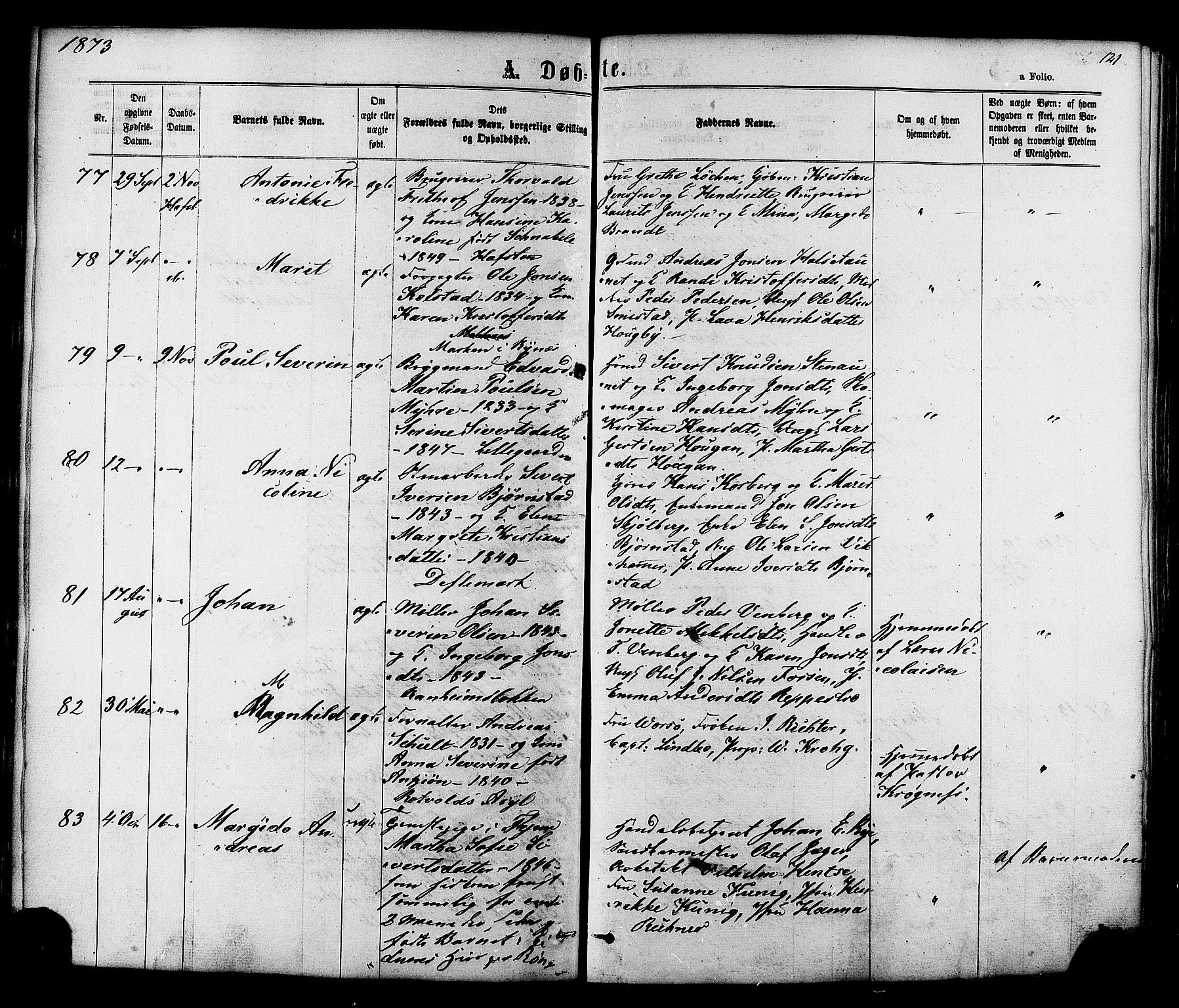 Ministerialprotokoller, klokkerbøker og fødselsregistre - Sør-Trøndelag, SAT/A-1456/606/L0293: Parish register (official) no. 606A08, 1866-1877, p. 121