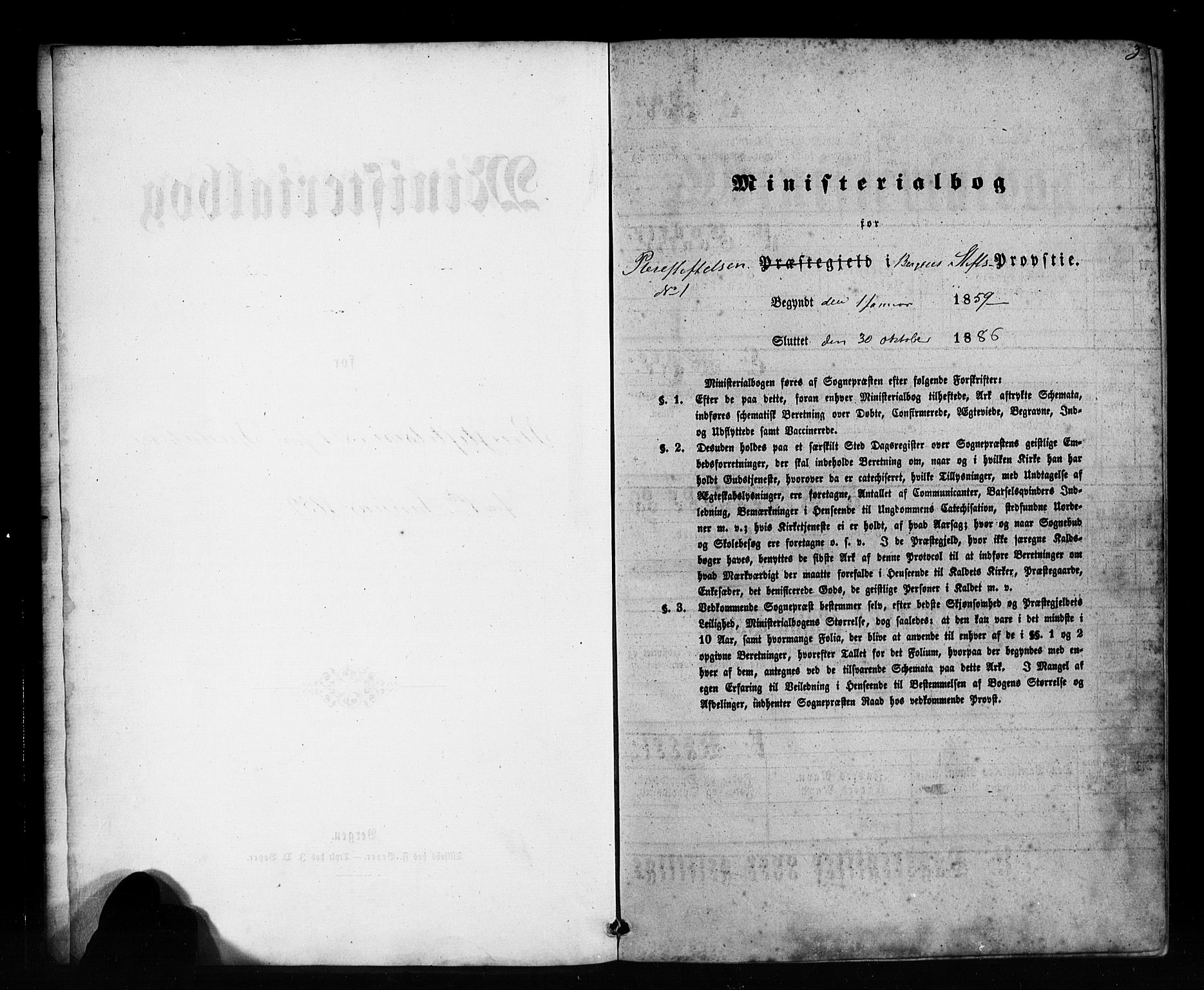 Pleiestiftelsen nr. 1 for spedalske sokneprestembete*, SAB/-: Parish register (official) no. A 1, 1859-1886, p. 3