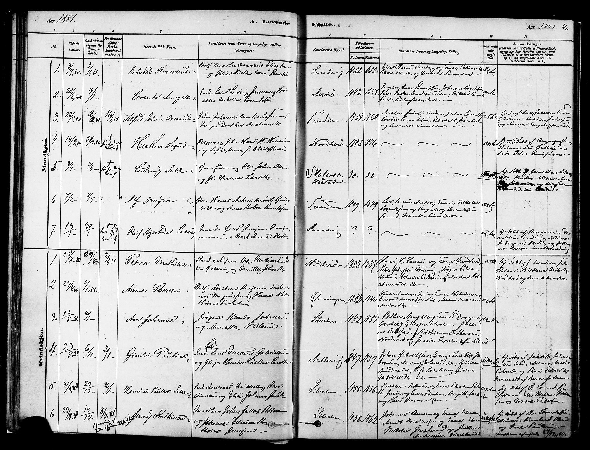 Ministerialprotokoller, klokkerbøker og fødselsregistre - Nordland, AV/SAT-A-1459/834/L0507: Parish register (official) no. 834A05, 1878-1892, p. 40