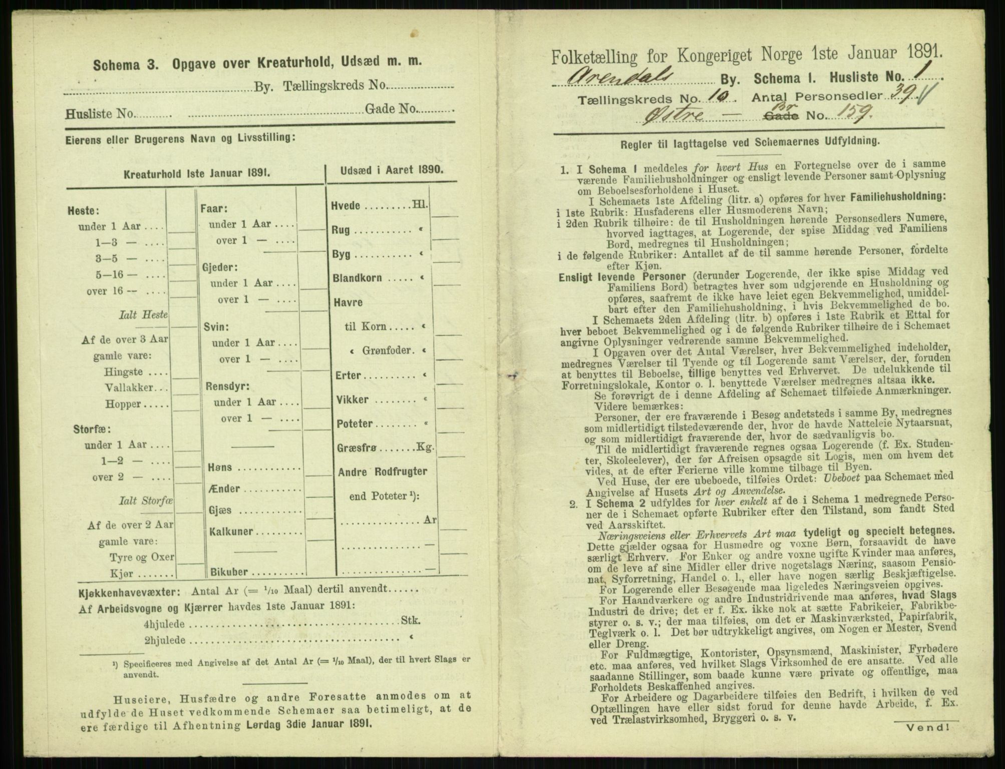 RA, 1891 census for 0903 Arendal, 1891, p. 530