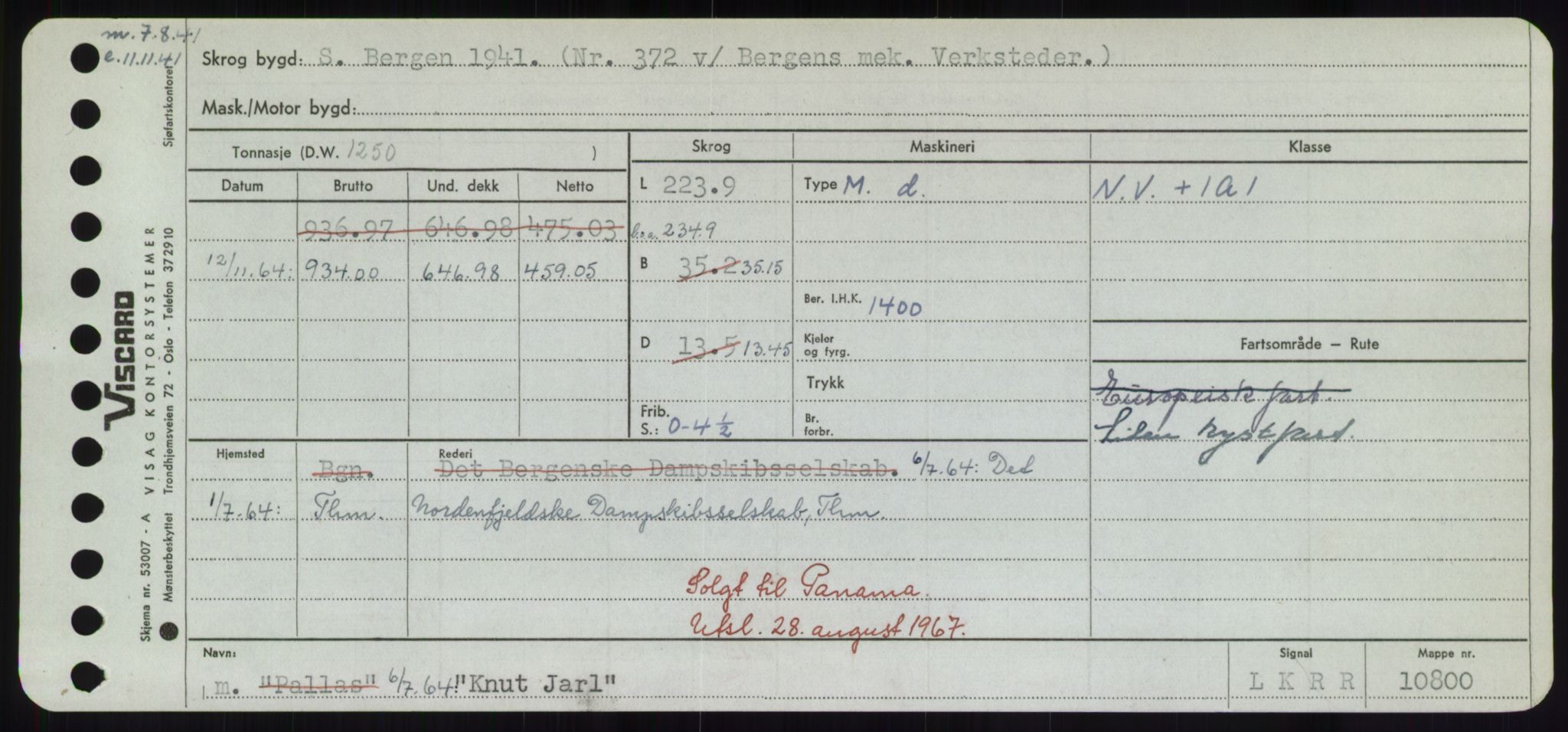 Sjøfartsdirektoratet med forløpere, Skipsmålingen, RA/S-1627/H/Hd/L0020: Fartøy, K-Kon, p. 395