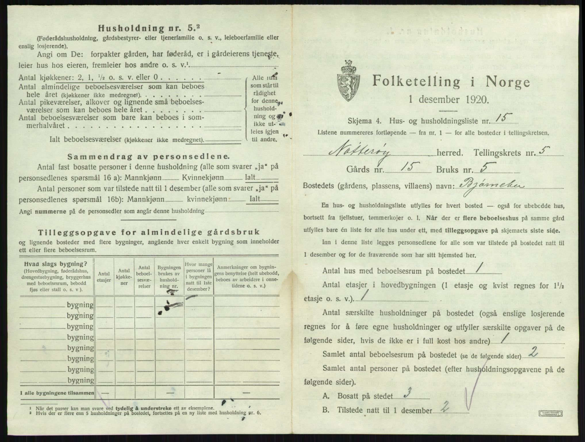 SAKO, 1920 census for Nøtterøy, 1920, p. 900
