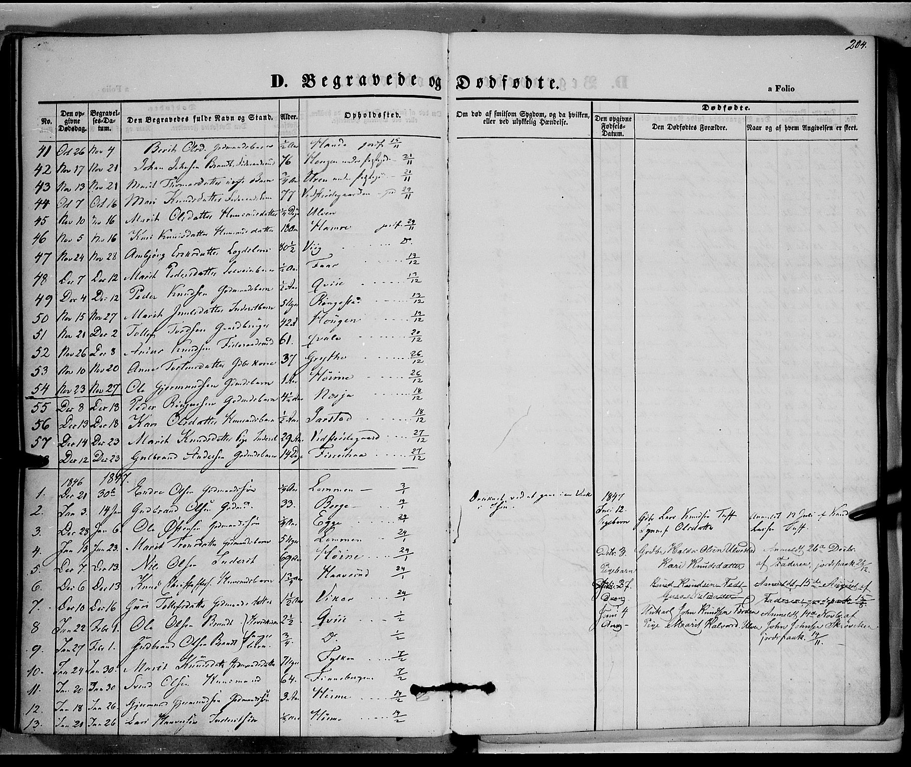 Vestre Slidre prestekontor, SAH/PREST-136/H/Ha/Haa/L0001: Parish register (official) no. 1, 1844-1855, p. 204