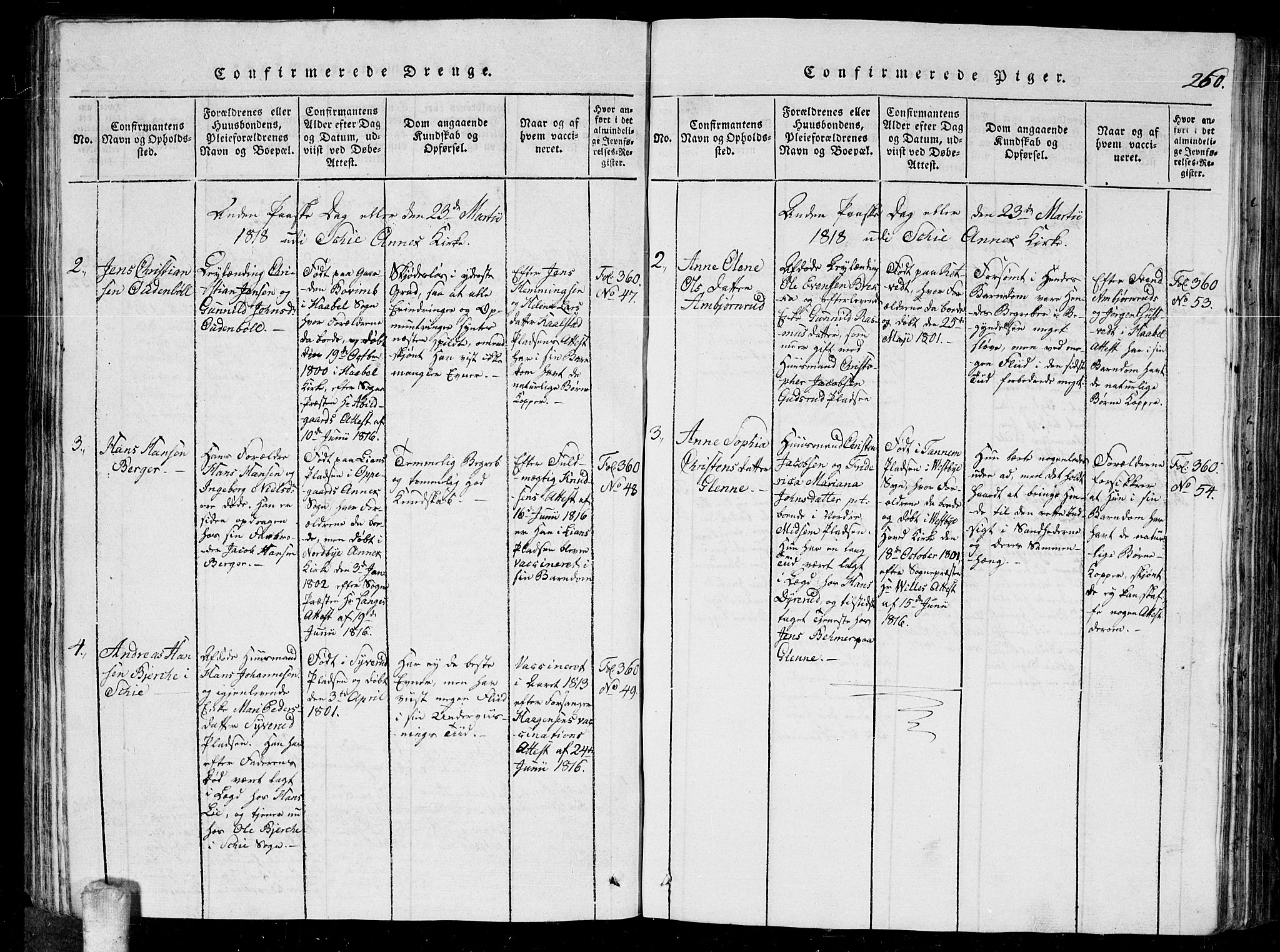 Kråkstad prestekontor Kirkebøker, AV/SAO-A-10125a/G/Ga/L0001: Parish register (copy) no. I 1, 1813-1824, p. 260