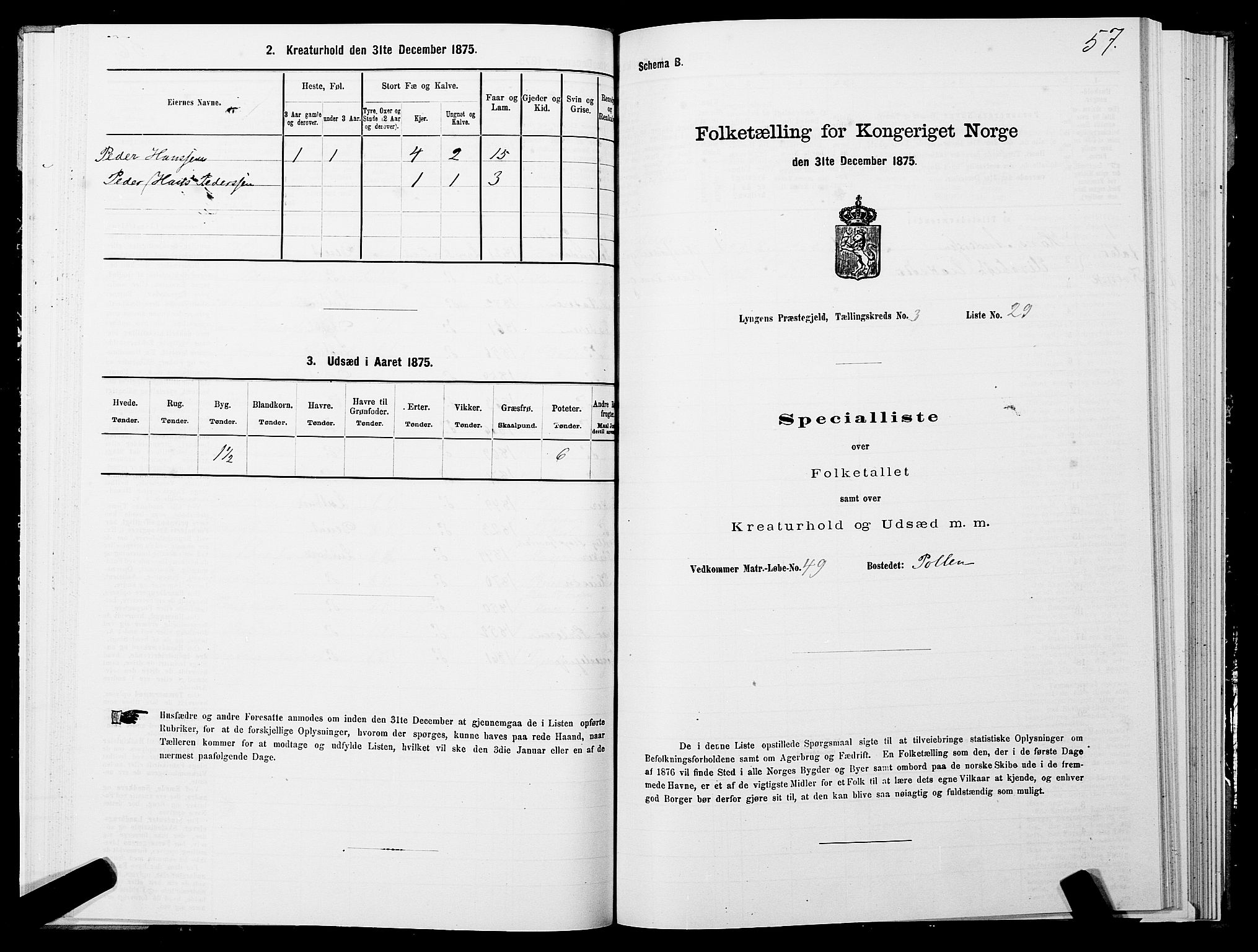 SATØ, 1875 census for 1938P Lyngen, 1875, p. 3057
