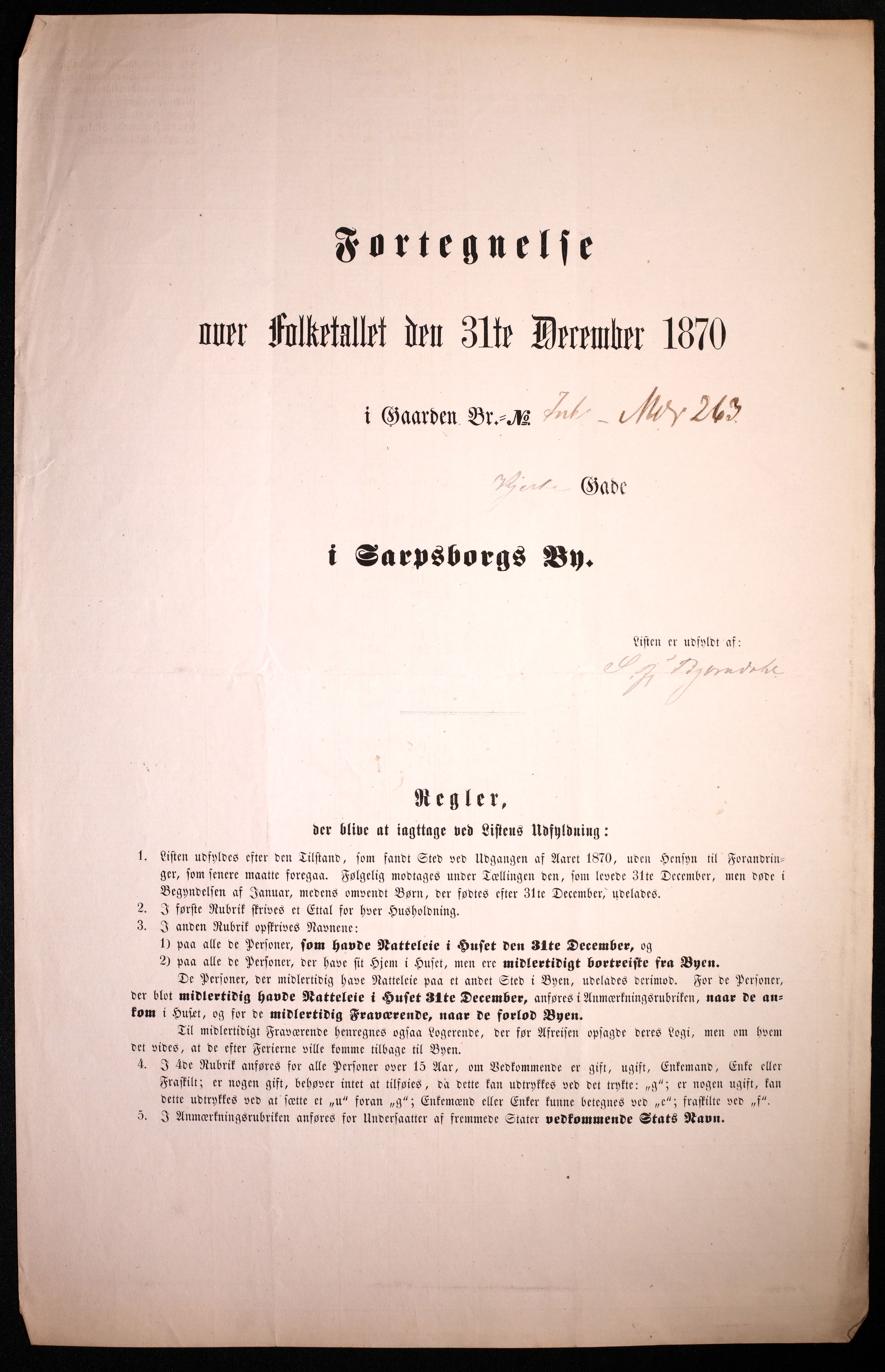 RA, 1870 census for 0102 Sarpsborg, 1870, p. 357