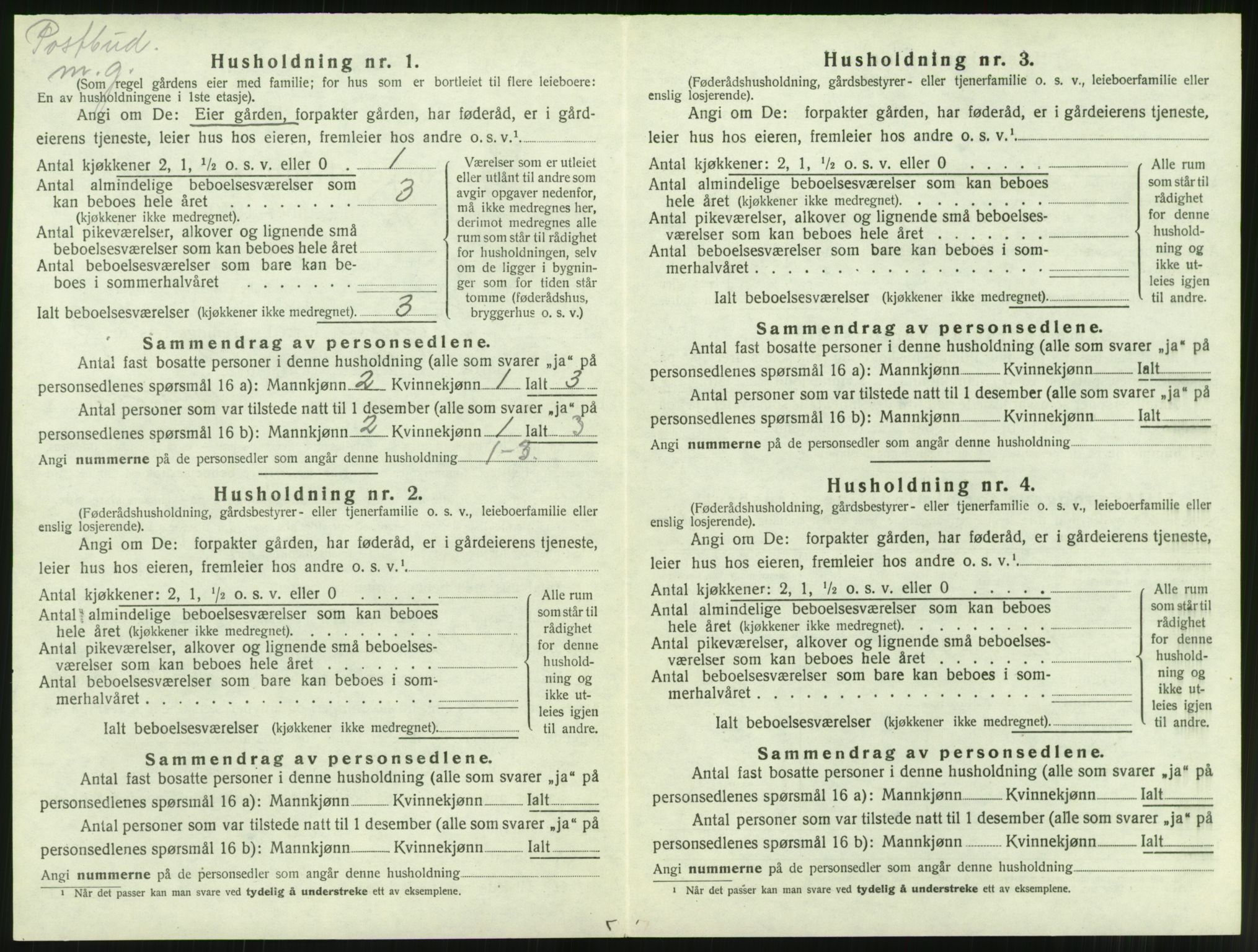 SAT, 1920 census for Tingvoll, 1920, p. 171