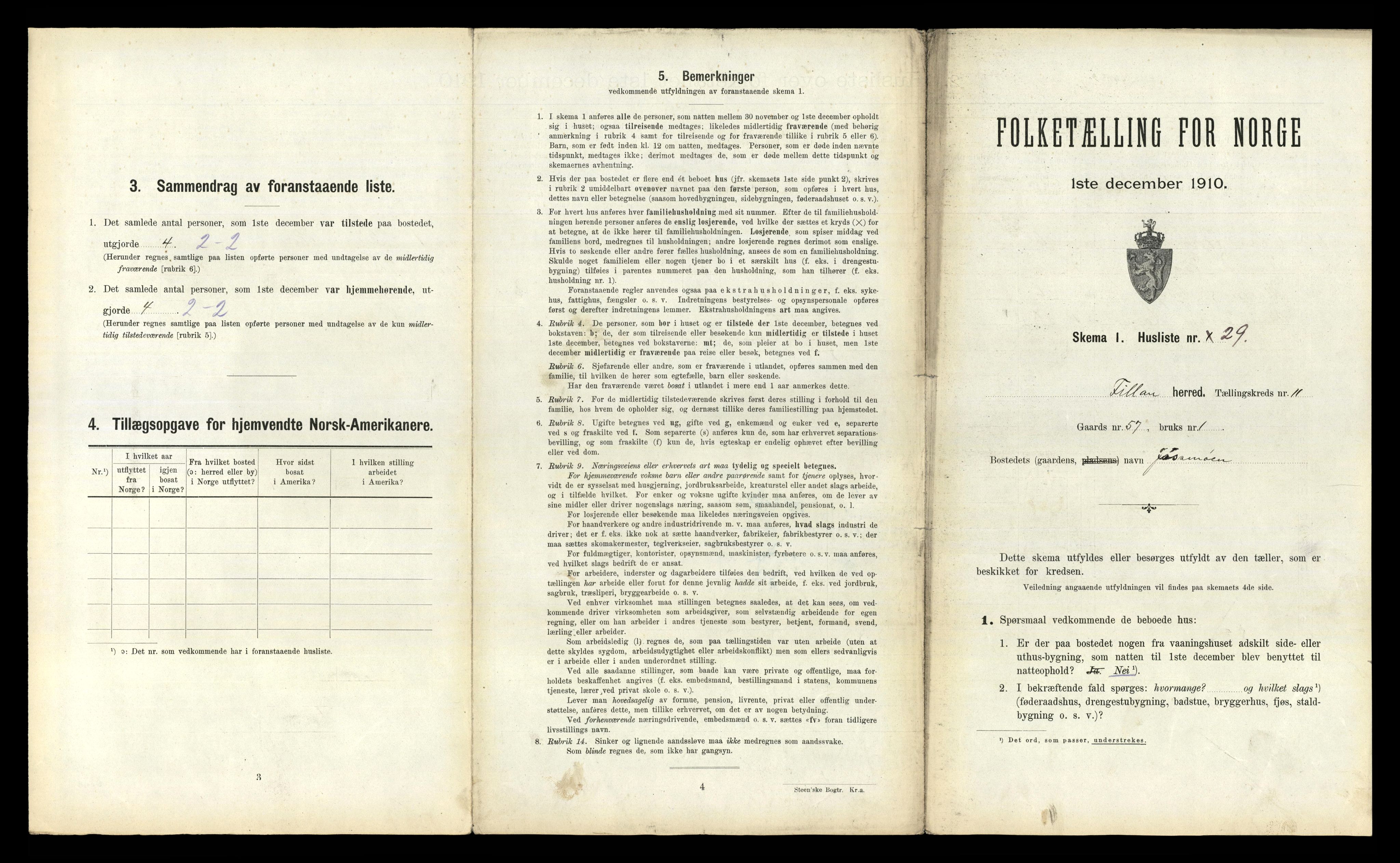 RA, 1910 census for Fillan, 1910, p. 849