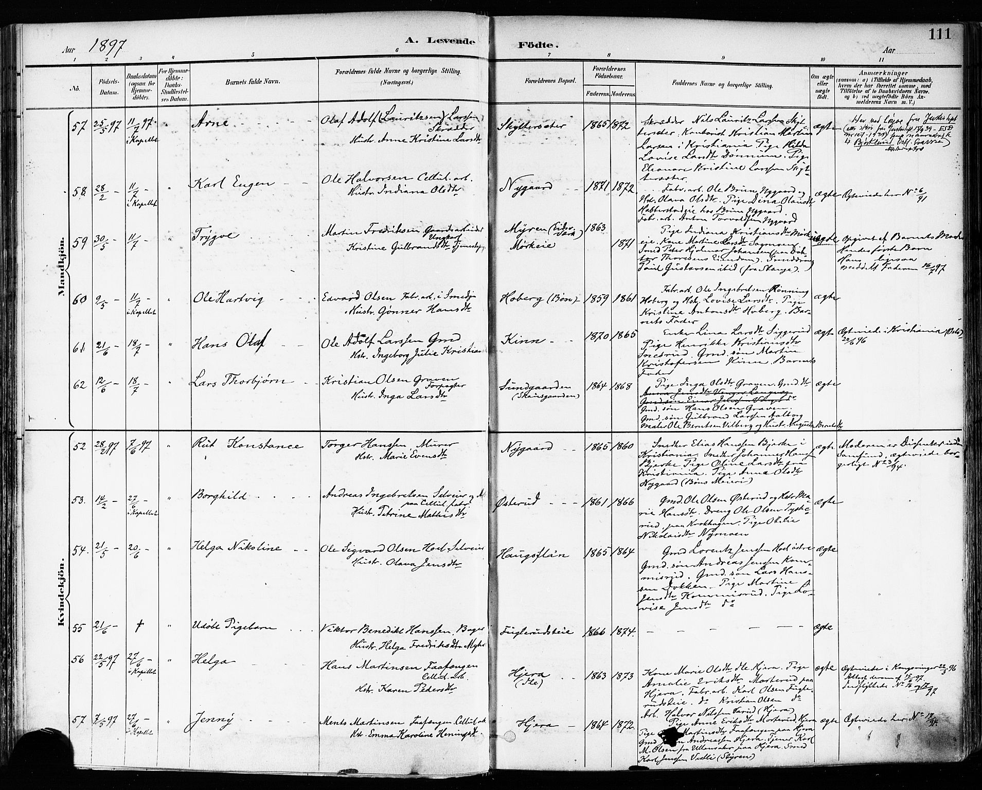 Eidsvoll prestekontor Kirkebøker, SAO/A-10888/F/Fa/L0004: Parish register (official) no. I 4, 1891-1900, p. 111