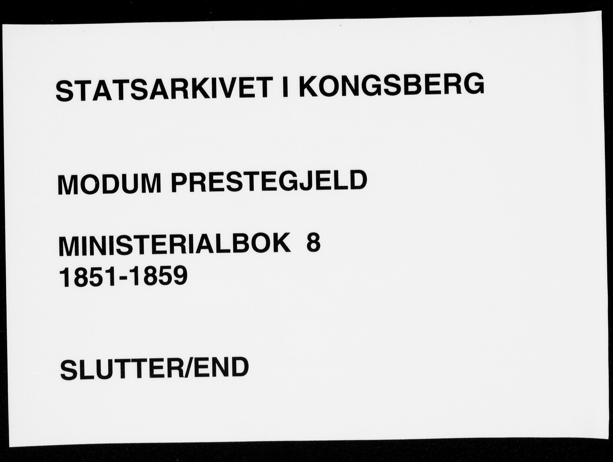 Modum kirkebøker, AV/SAKO-A-234/F/Fa/L0008: Parish register (official) no. 8, 1851-1859