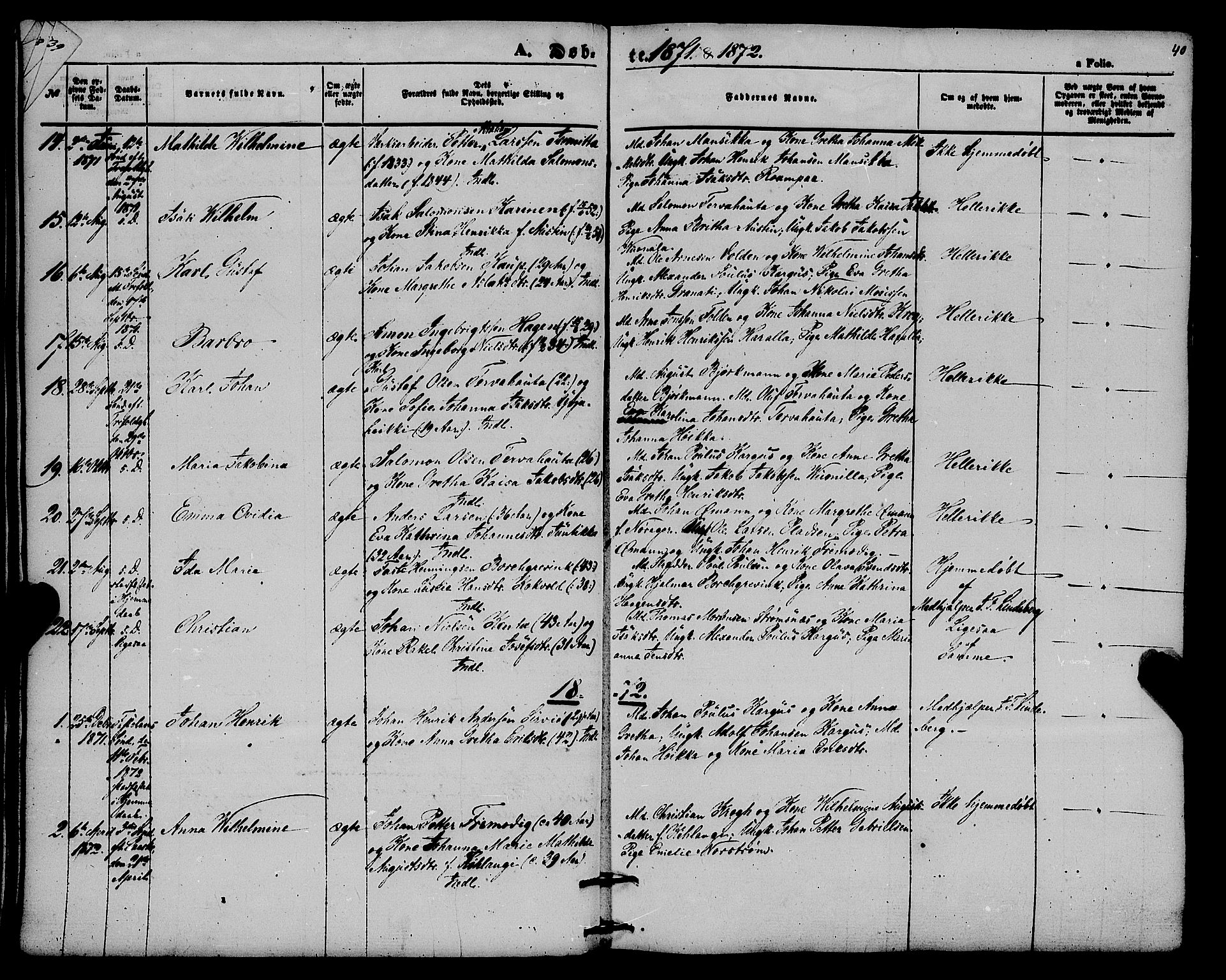 Alta sokneprestkontor, SATØ/S-1338/H/Ha/L0004.kirke: Parish register (official) no. 4, 1858-1880, p. 40