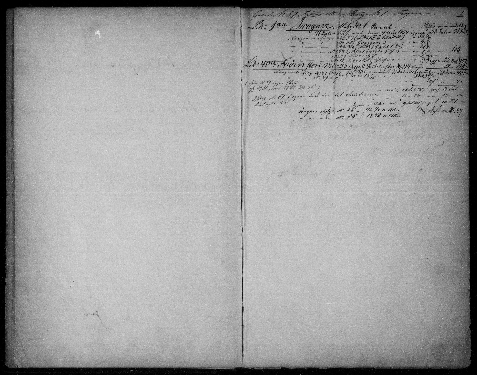 Aker sorenskriveri, SAO/A-10895/G/Ga/Gab/Gabe/L0001: Mortgage register no. V 1, 1864-1877, p. 1