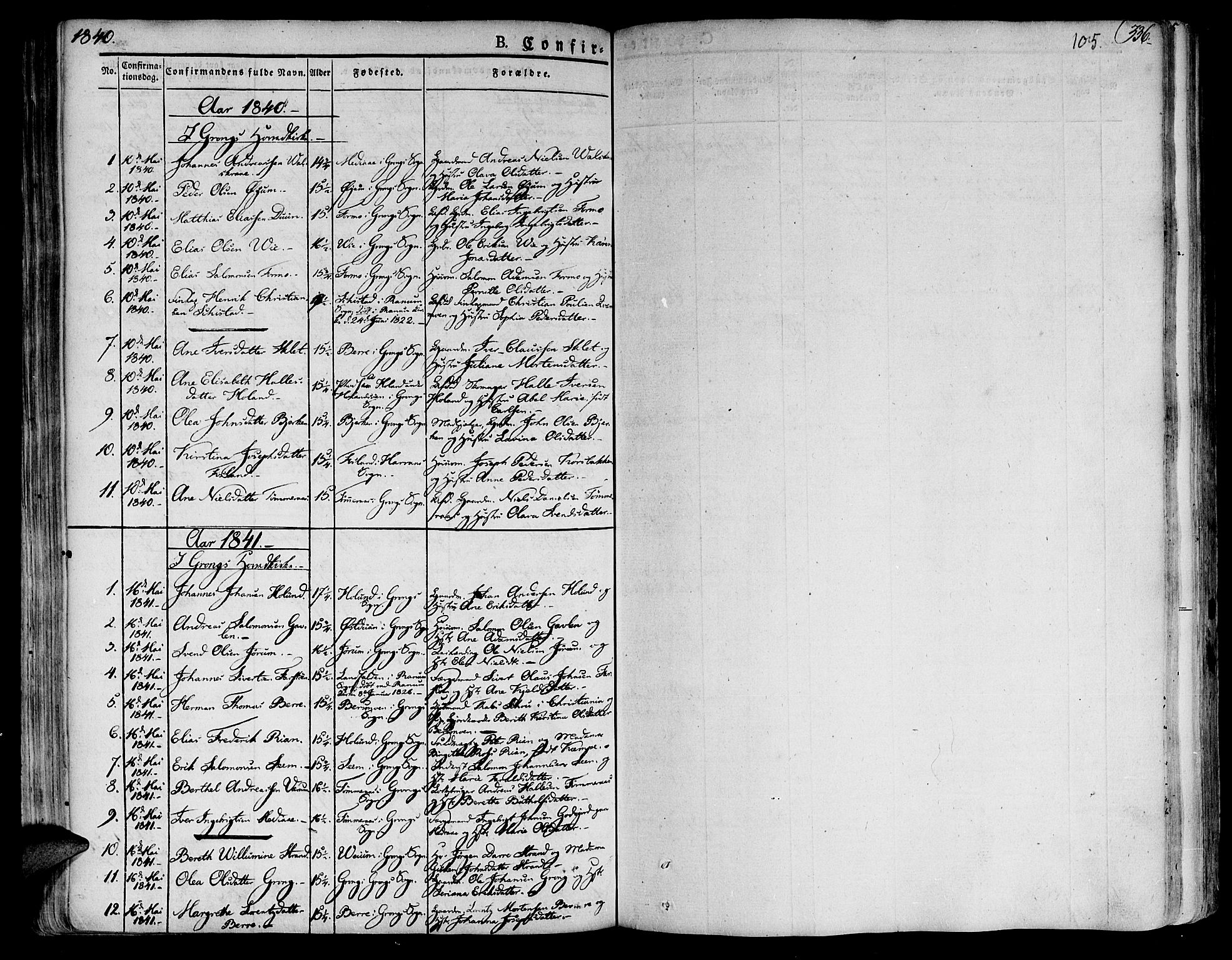 Ministerialprotokoller, klokkerbøker og fødselsregistre - Nord-Trøndelag, AV/SAT-A-1458/758/L0510: Parish register (official) no. 758A01 /1, 1821-1841, p. 105