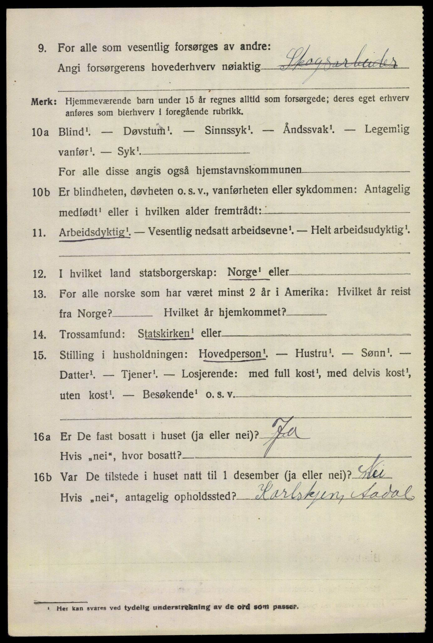 SAKO, 1920 census for Ådal, 1920, p. 5023