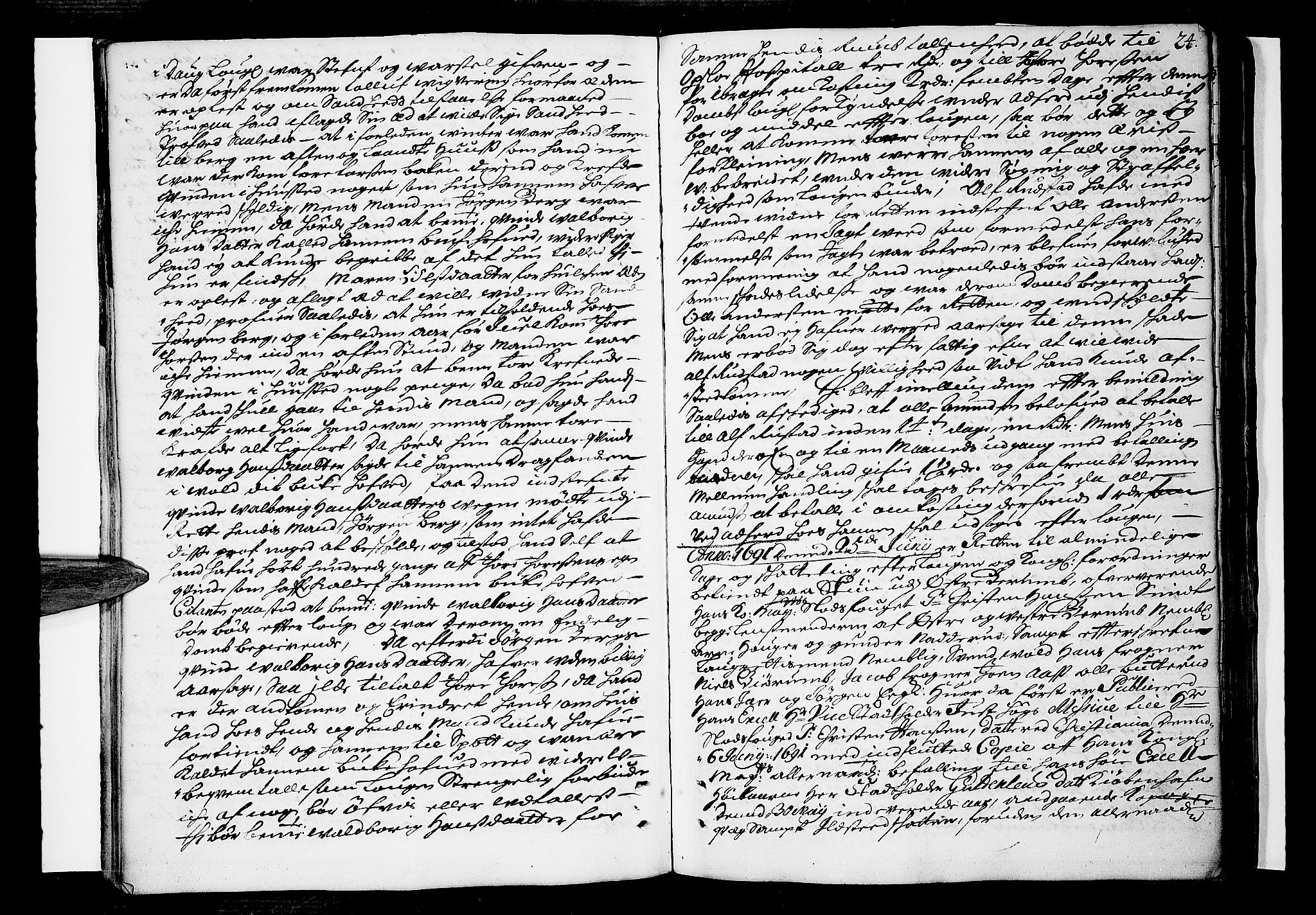 Aker sorenskriveri, AV/SAO-A-10895/F/Fb/L0024: Tingbok, 1691-1692, p. 23b-24a