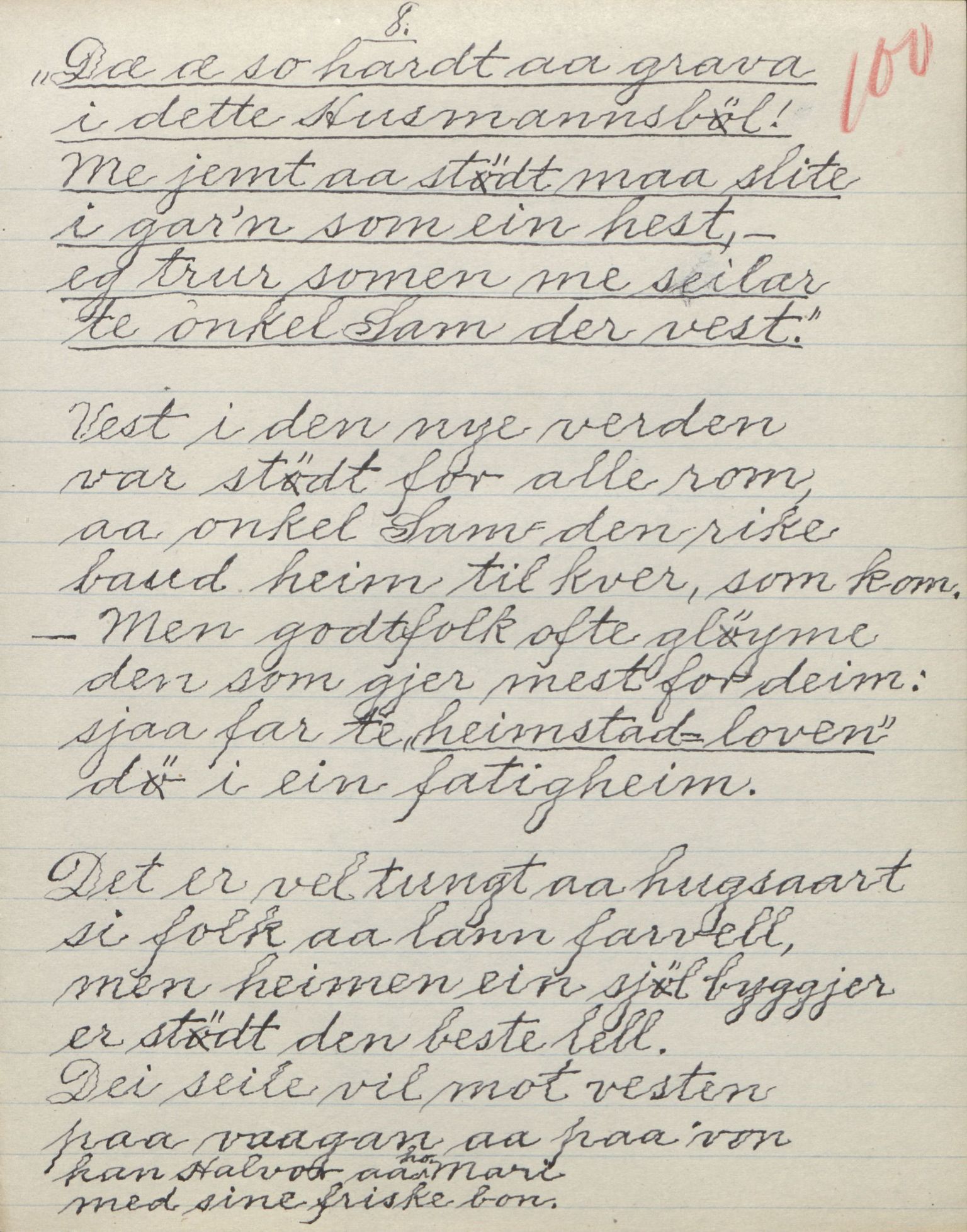 Rikard Berge, TEMU/TGM-A-1003/F/L0017/0012: 551-599 / 562 For det meste brev til Berge, 1910-1950, p. 100