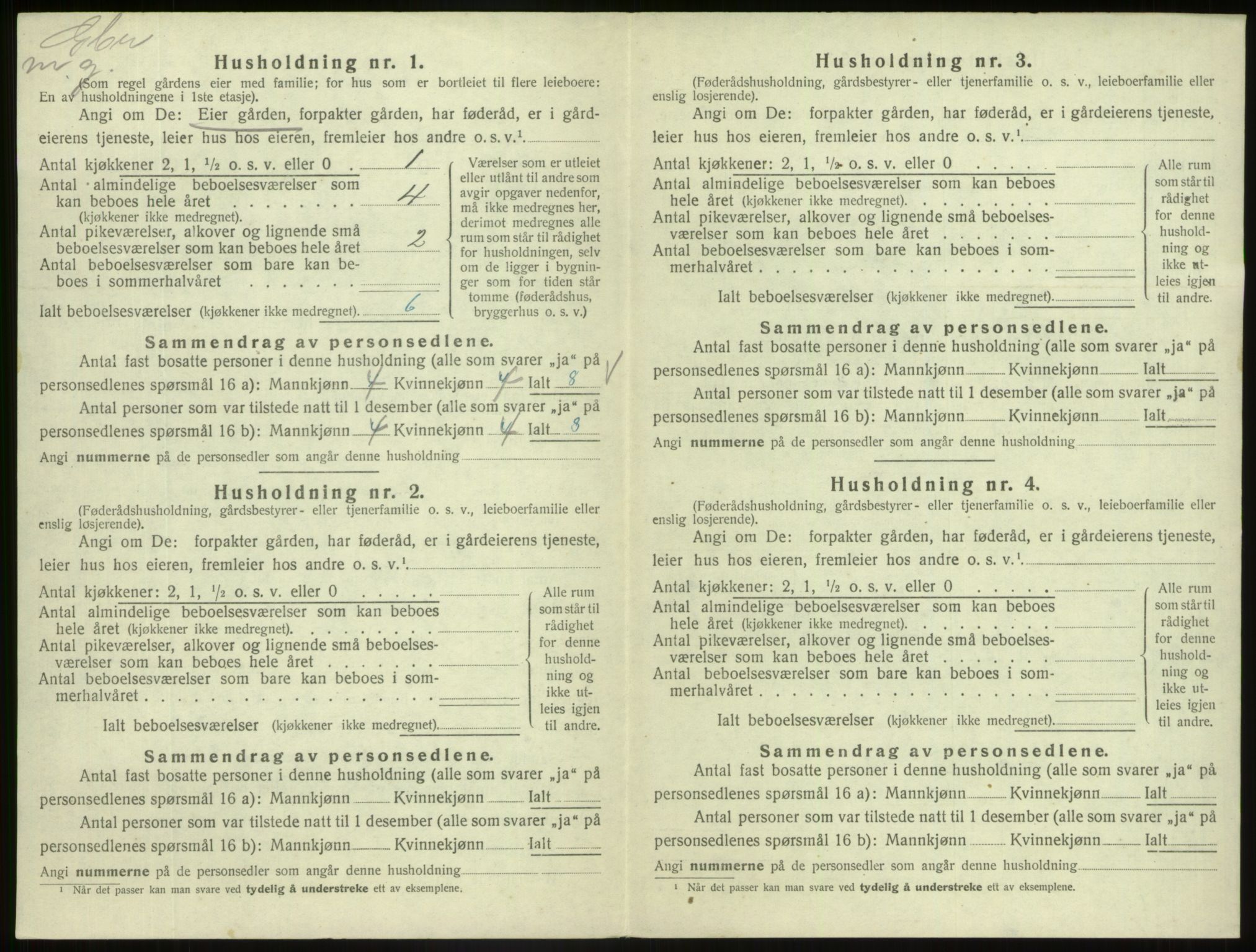 SAB, 1920 census for Fjaler, 1920, p. 436