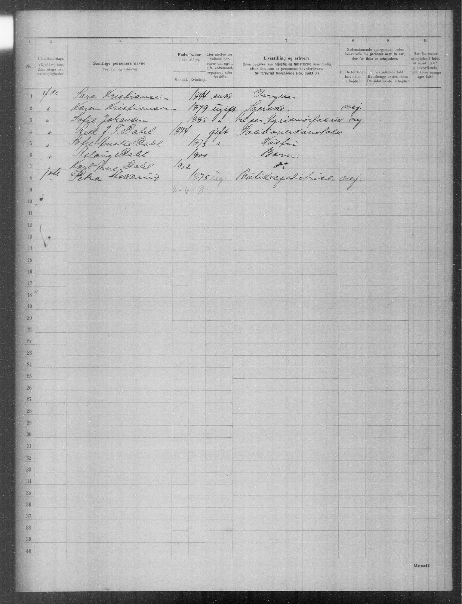 OBA, Municipal Census 1903 for Kristiania, 1903, p. 17418