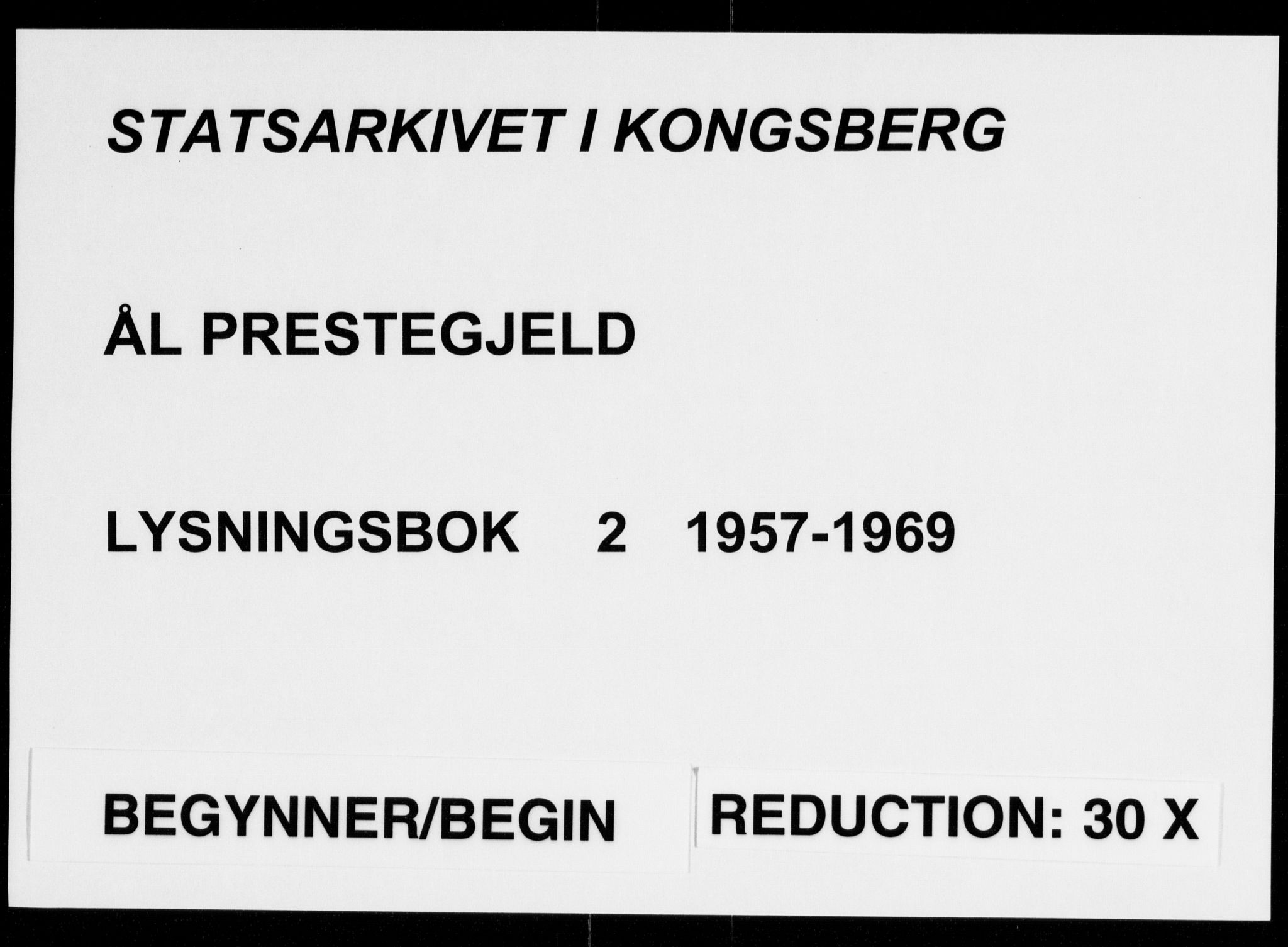 Ål kirkebøker, AV/SAKO-A-249/H/Ha/L0002: Banns register no. 2, 1957-1969