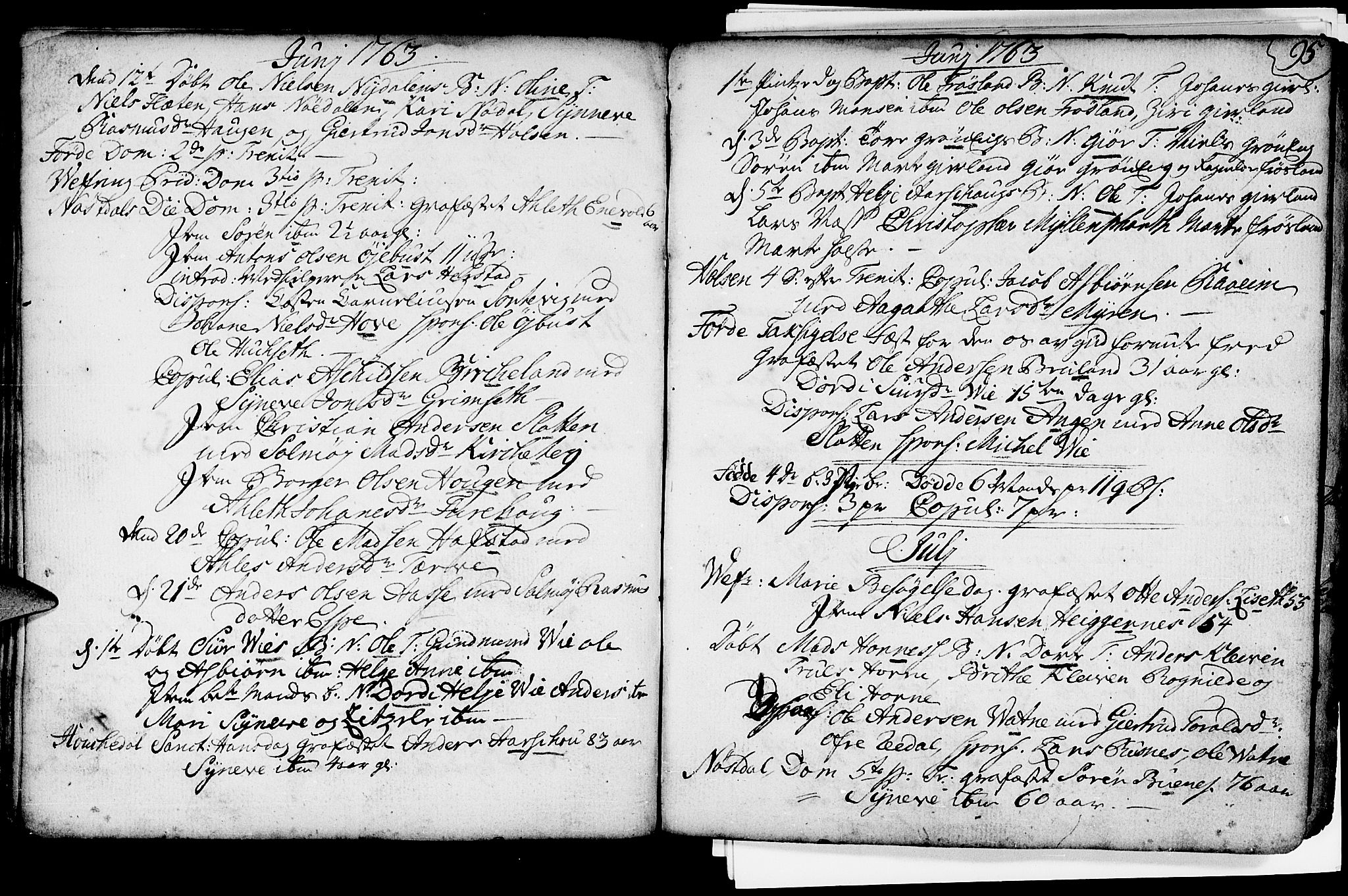 Førde sokneprestembete, AV/SAB-A-79901/H/Haa/Haaa/L0003: Parish register (official) no. A 3, 1749-1764, p. 95