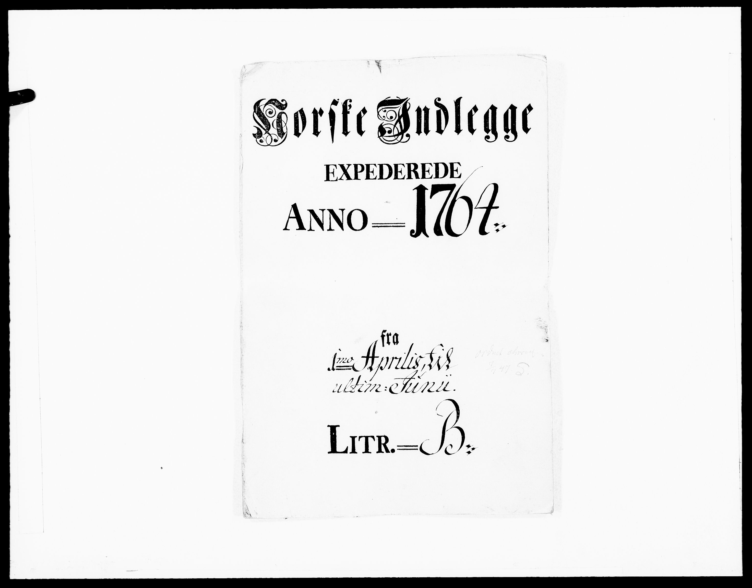 Danske Kanselli 1572-1799, AV/RA-EA-3023/F/Fc/Fcc/Fcca/L0188: Norske innlegg 1572-1799, 1764, p. 208