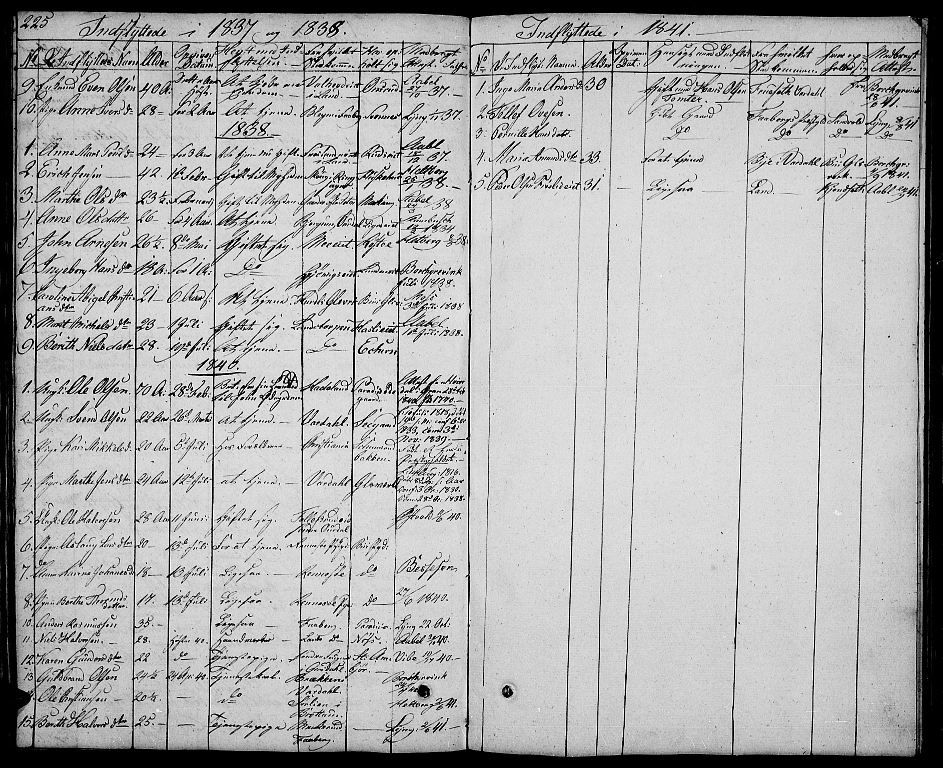 Biri prestekontor, SAH/PREST-096/H/Ha/Hab/L0002: Parish register (copy) no. 2, 1828-1842, p. 225