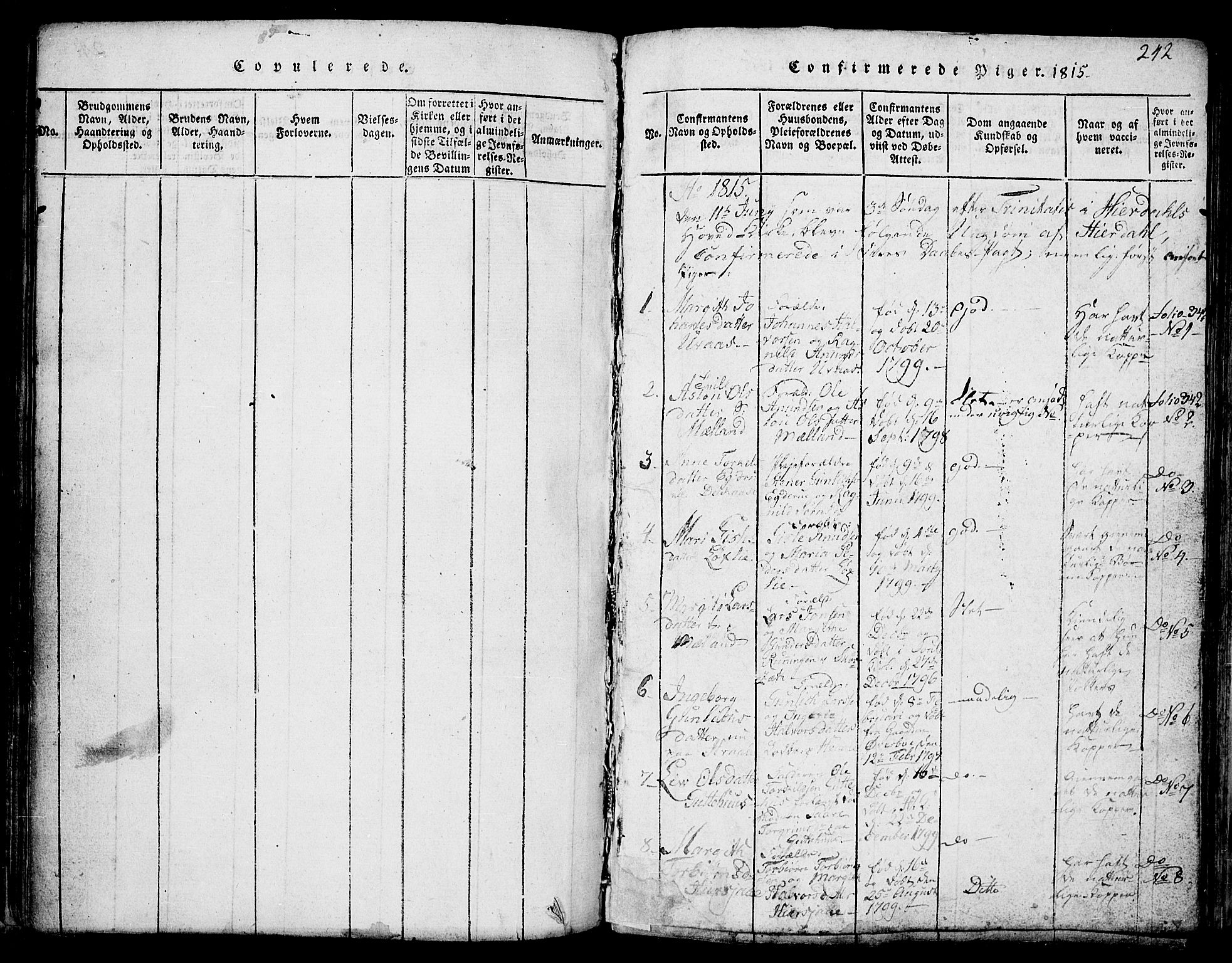 Hjartdal kirkebøker, AV/SAKO-A-270/F/Fa/L0007: Parish register (official) no. I 7, 1815-1843, p. 242