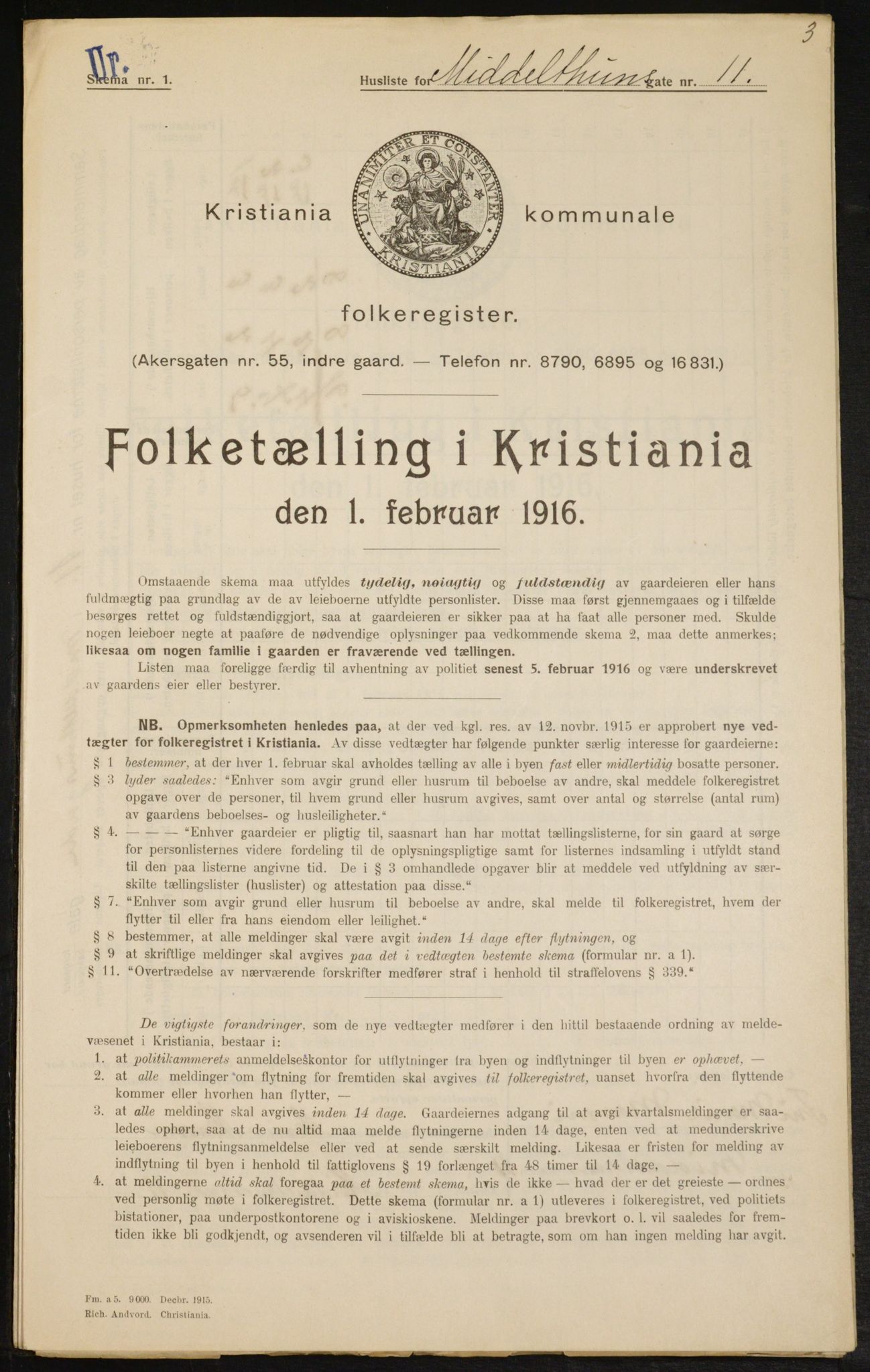 OBA, Municipal Census 1916 for Kristiania, 1916, p. 66975