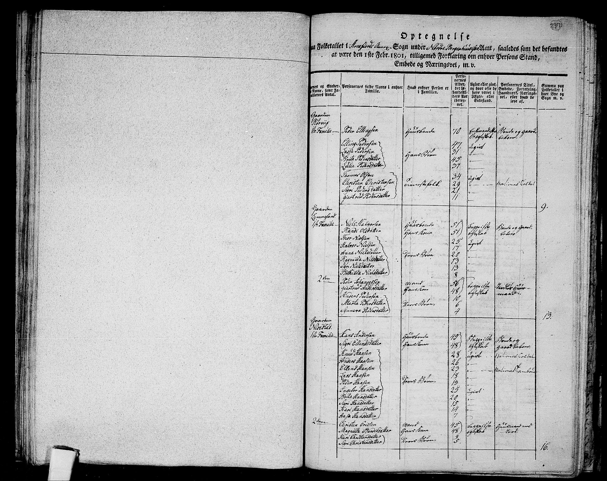 RA, 1801 census for 1417P Vik, 1801, p. 236b-237a