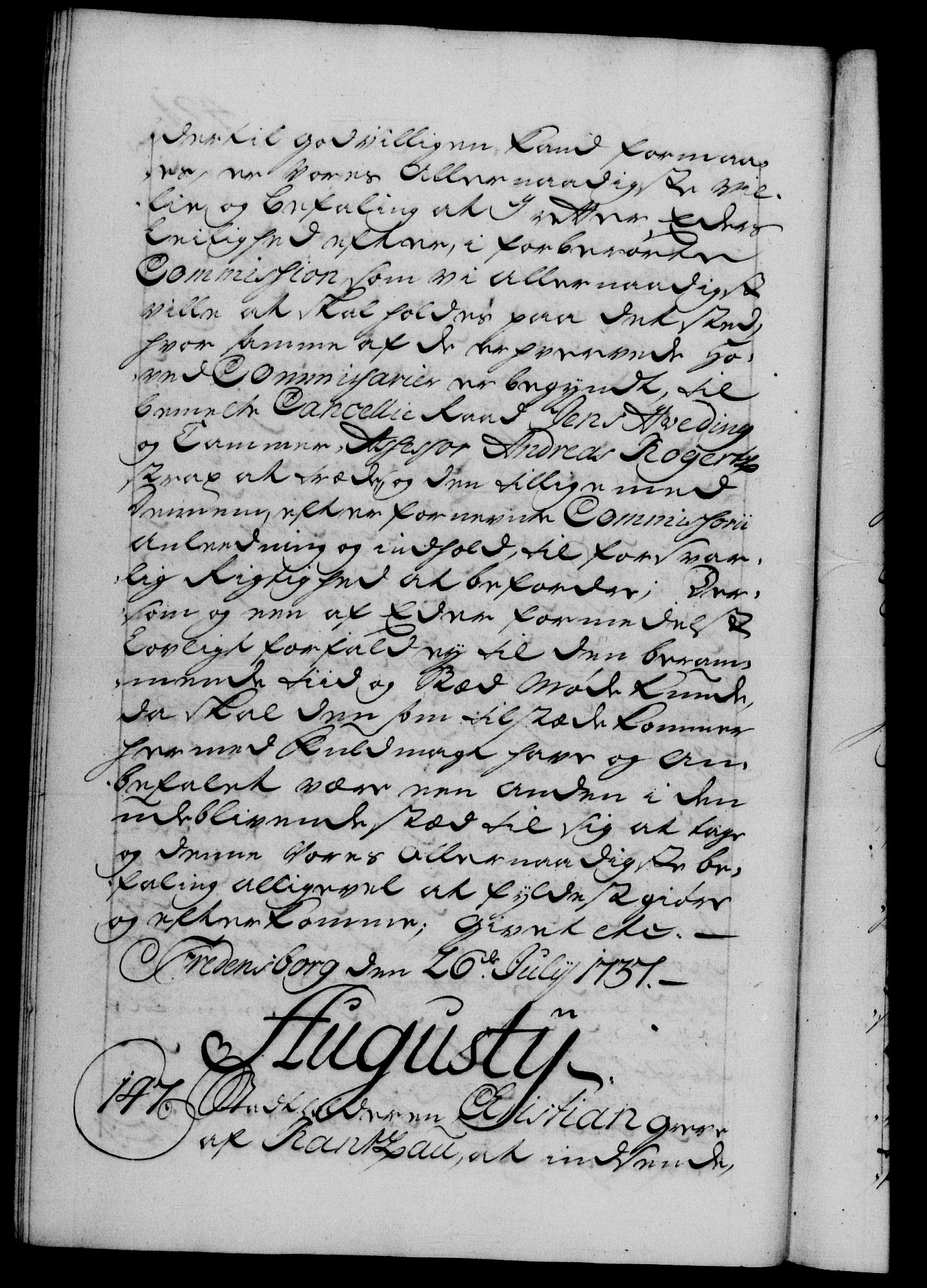 Danske Kanselli 1572-1799, RA/EA-3023/F/Fc/Fca/Fcab/L0027: Norske tegnelser, 1736-1737, p. 421b