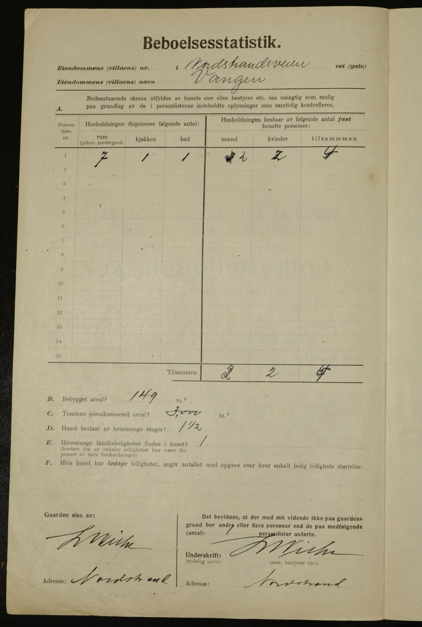 , Municipal Census 1923 for Aker, 1923, p. 46740