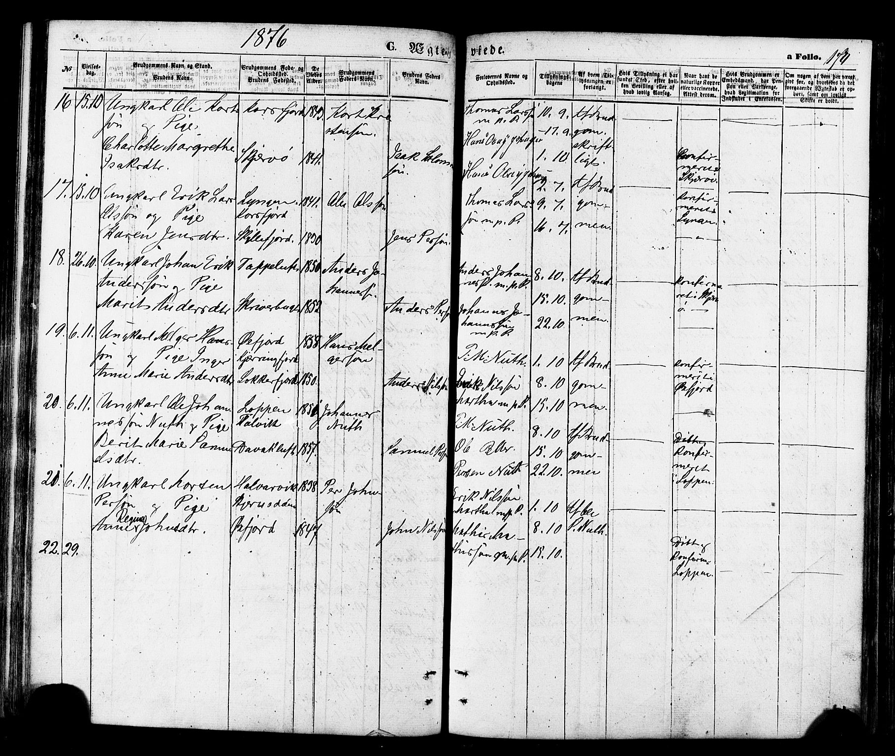 Talvik sokneprestkontor, SATØ/S-1337/H/Ha/L0011kirke: Parish register (official) no. 11, 1864-1877, p. 170