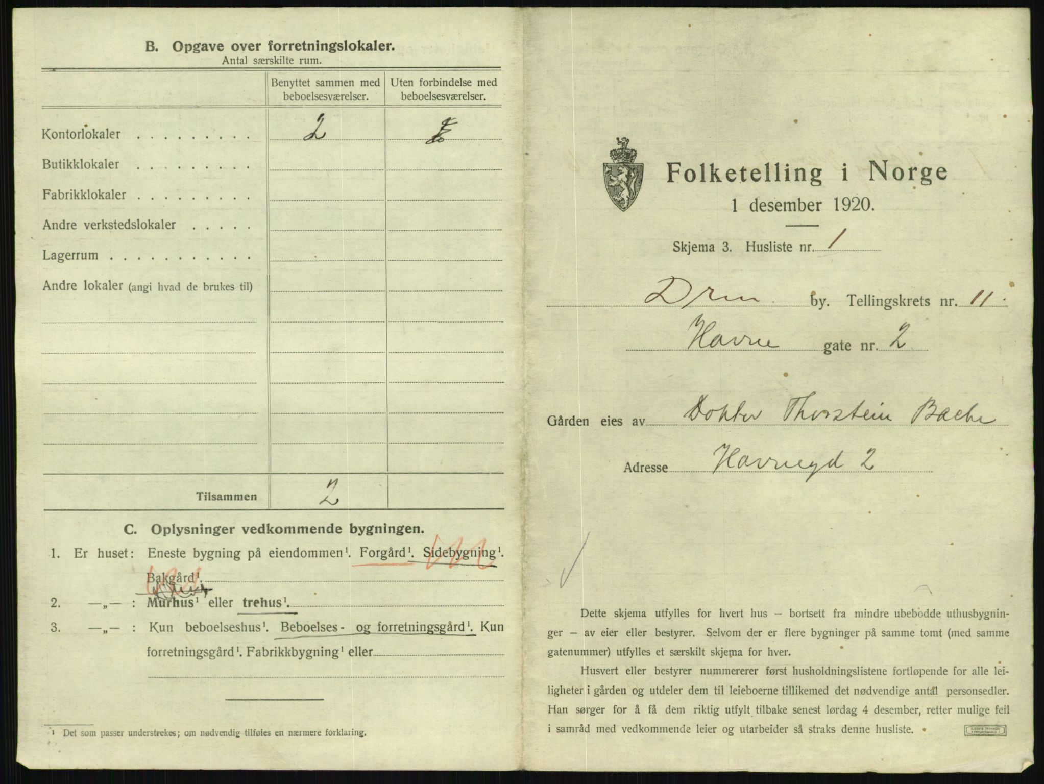 SAKO, 1920 census for Drammen, 1920, p. 5150