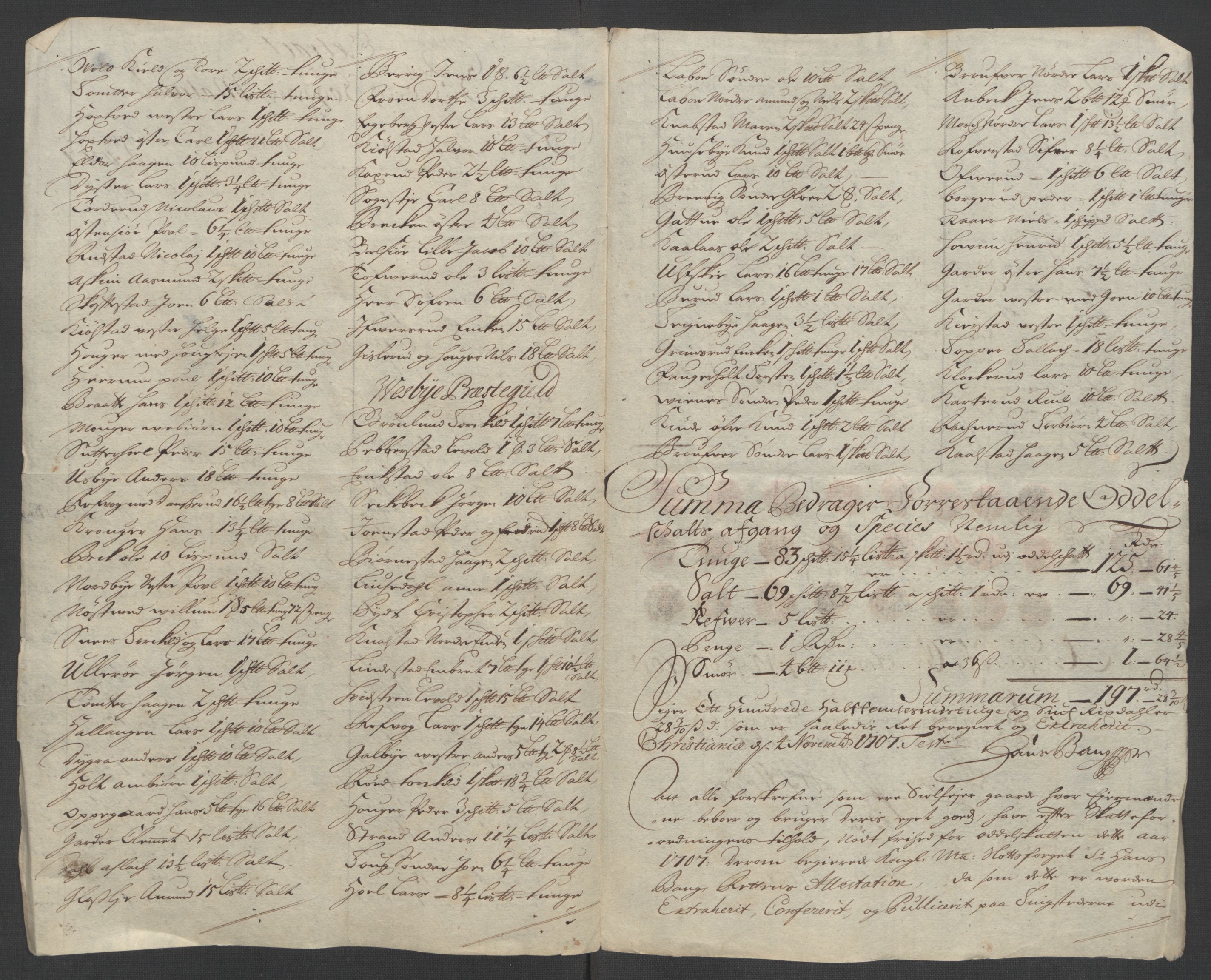 Rentekammeret inntil 1814, Reviderte regnskaper, Fogderegnskap, AV/RA-EA-4092/R10/L0447: Fogderegnskap Aker og Follo, 1707-1709, p. 197