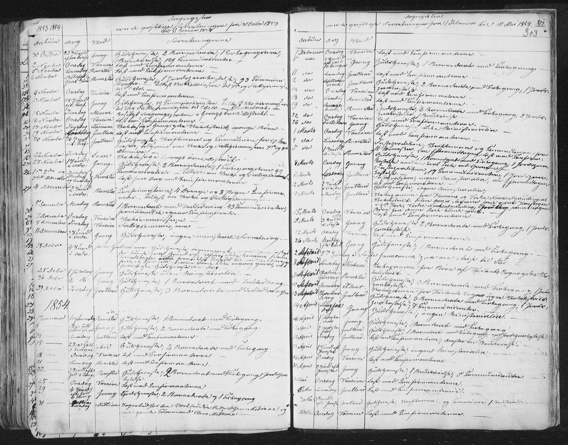 Ministerialprotokoller, klokkerbøker og fødselsregistre - Nord-Trøndelag, SAT/A-1458/758/L0513: Parish register (official) no. 758A02 /1, 1839-1868, p. 303