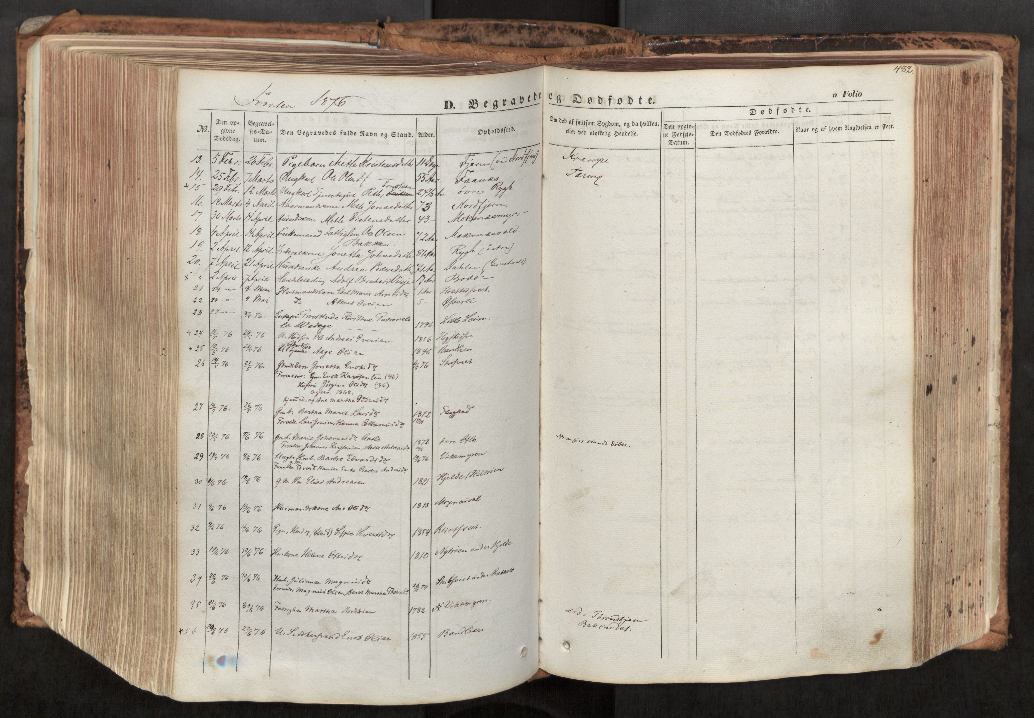 Ministerialprotokoller, klokkerbøker og fødselsregistre - Nord-Trøndelag, SAT/A-1458/713/L0116: Parish register (official) no. 713A07, 1850-1877, p. 482