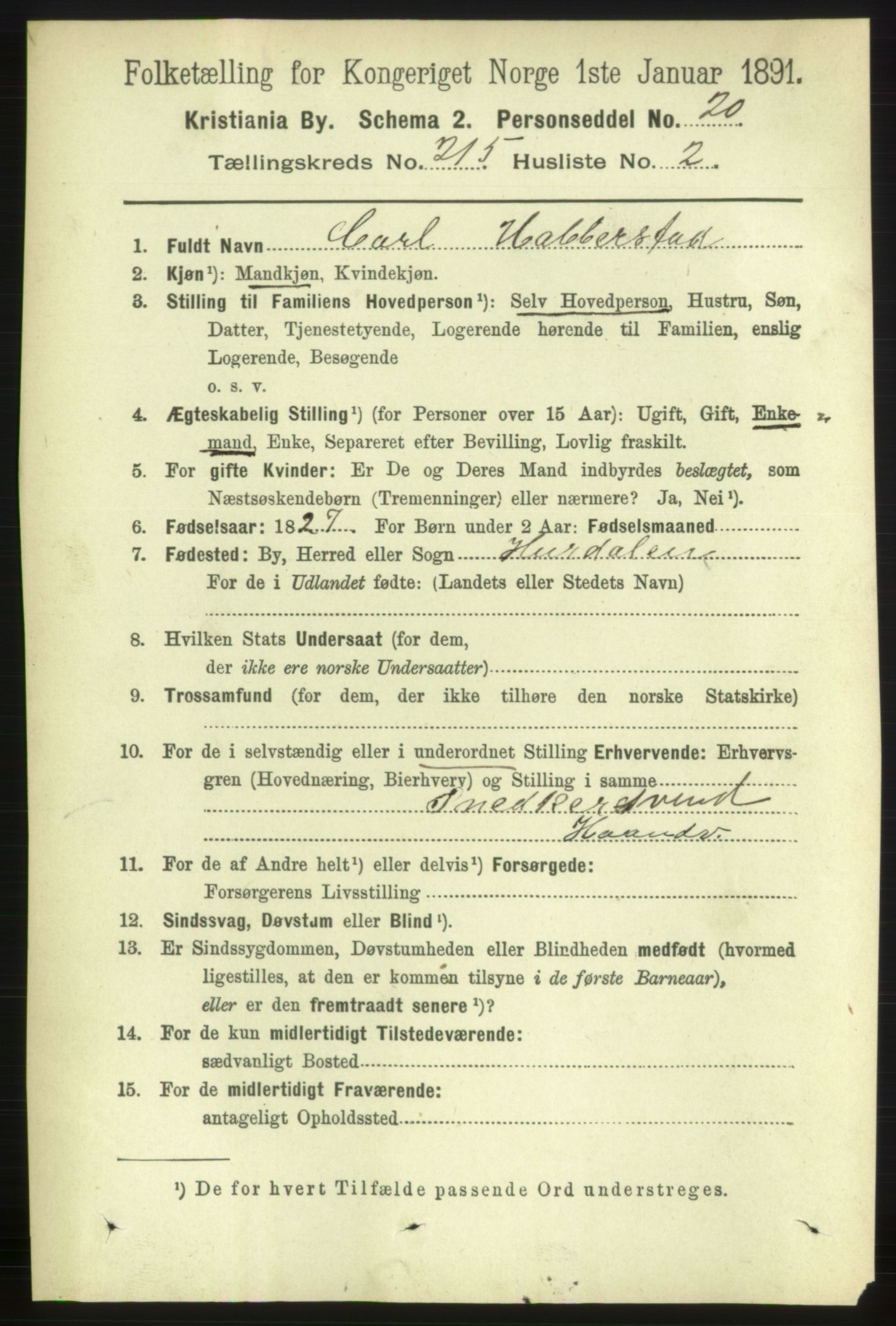 RA, 1891 census for 0301 Kristiania, 1891, p. 127790