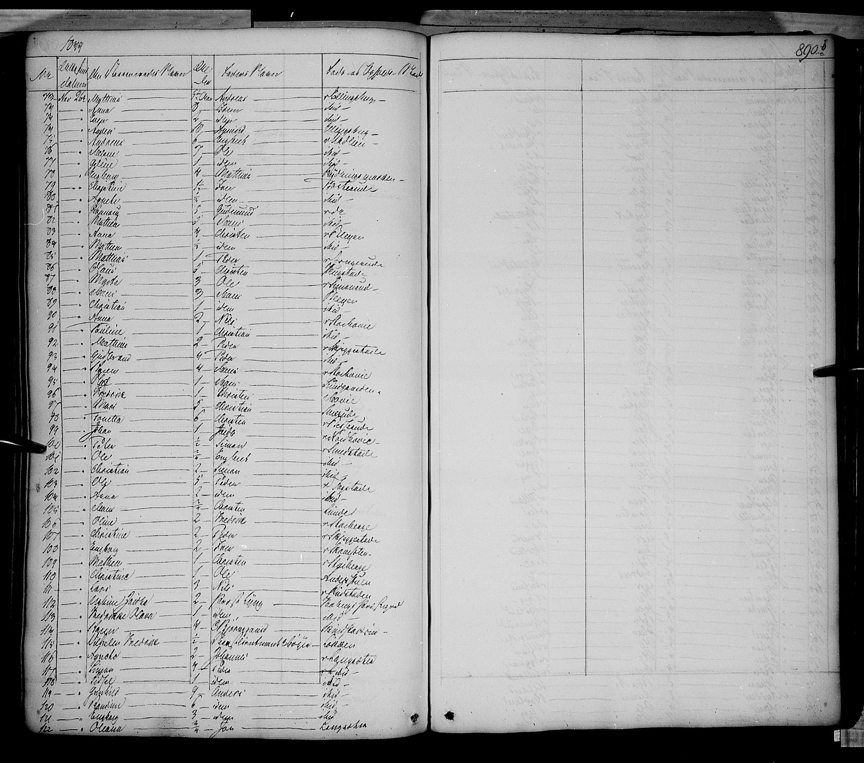 Fåberg prestekontor, SAH/PREST-086/H/Ha/Haa/L0005: Parish register (official) no. 5, 1836-1854, p. 890b